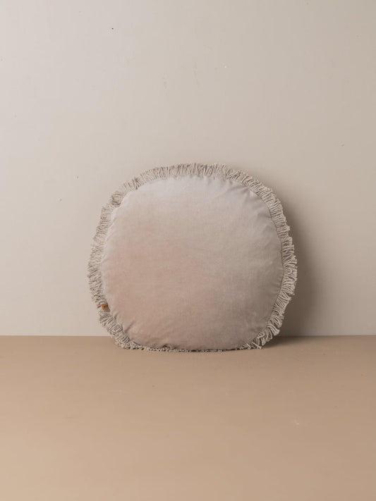 Velvet Round Cushion | Stone Round