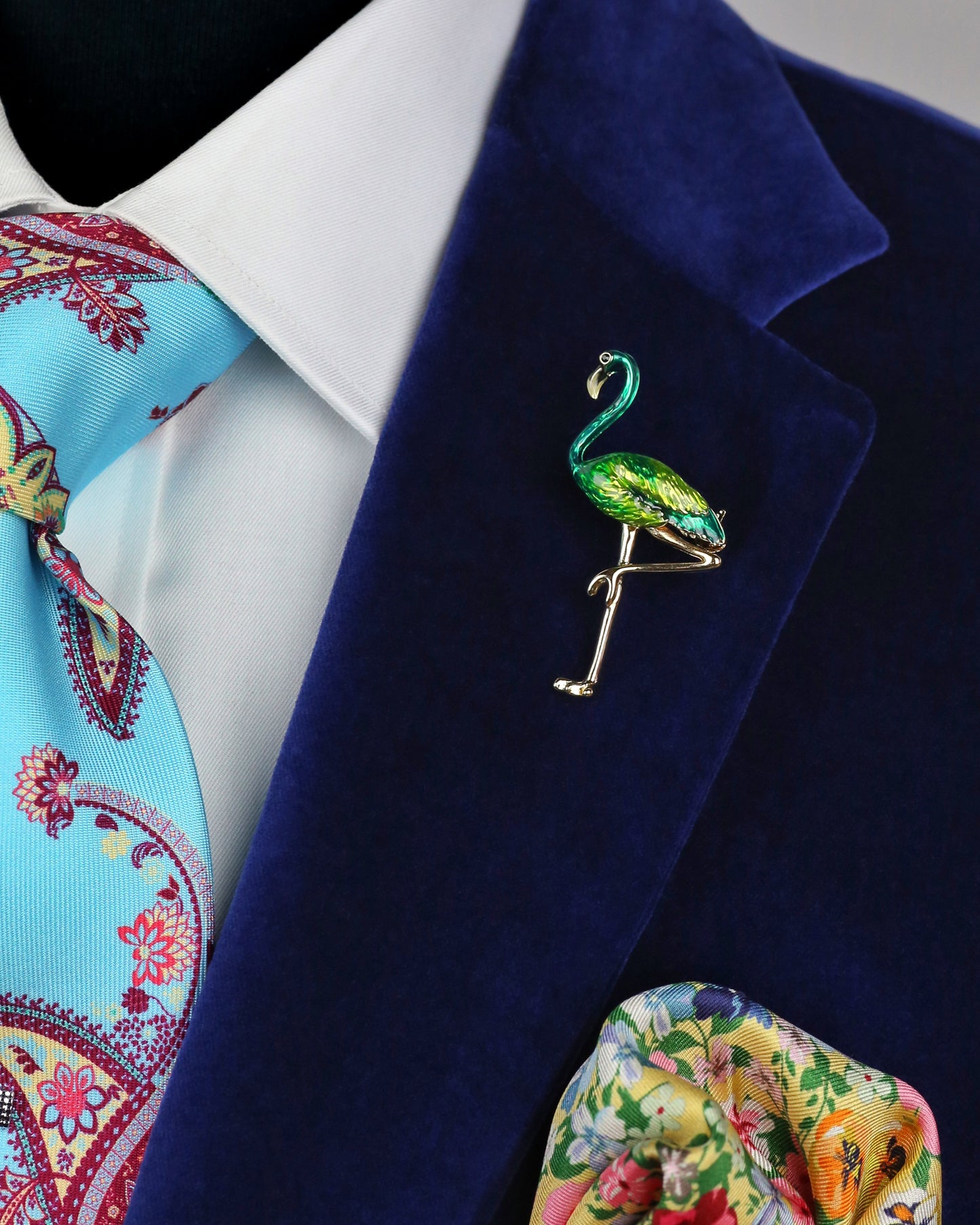 Flamingo Enamel Pin - Green