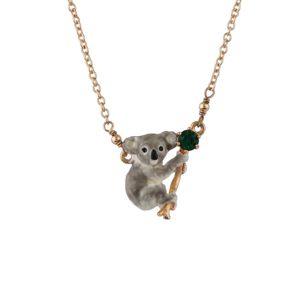 Animals From Australia Green Rhinestone & Koala Necklace | ACAU3021