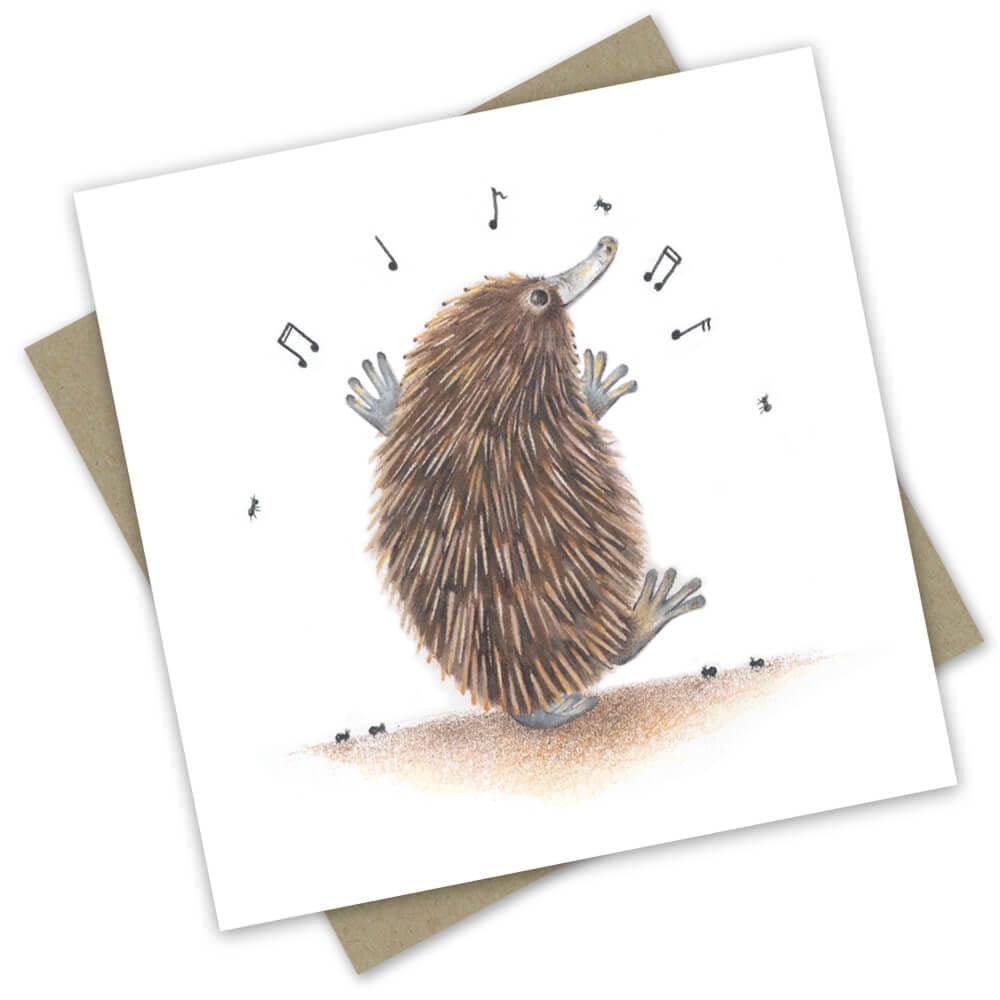 Dancing Echidna Greeting Card