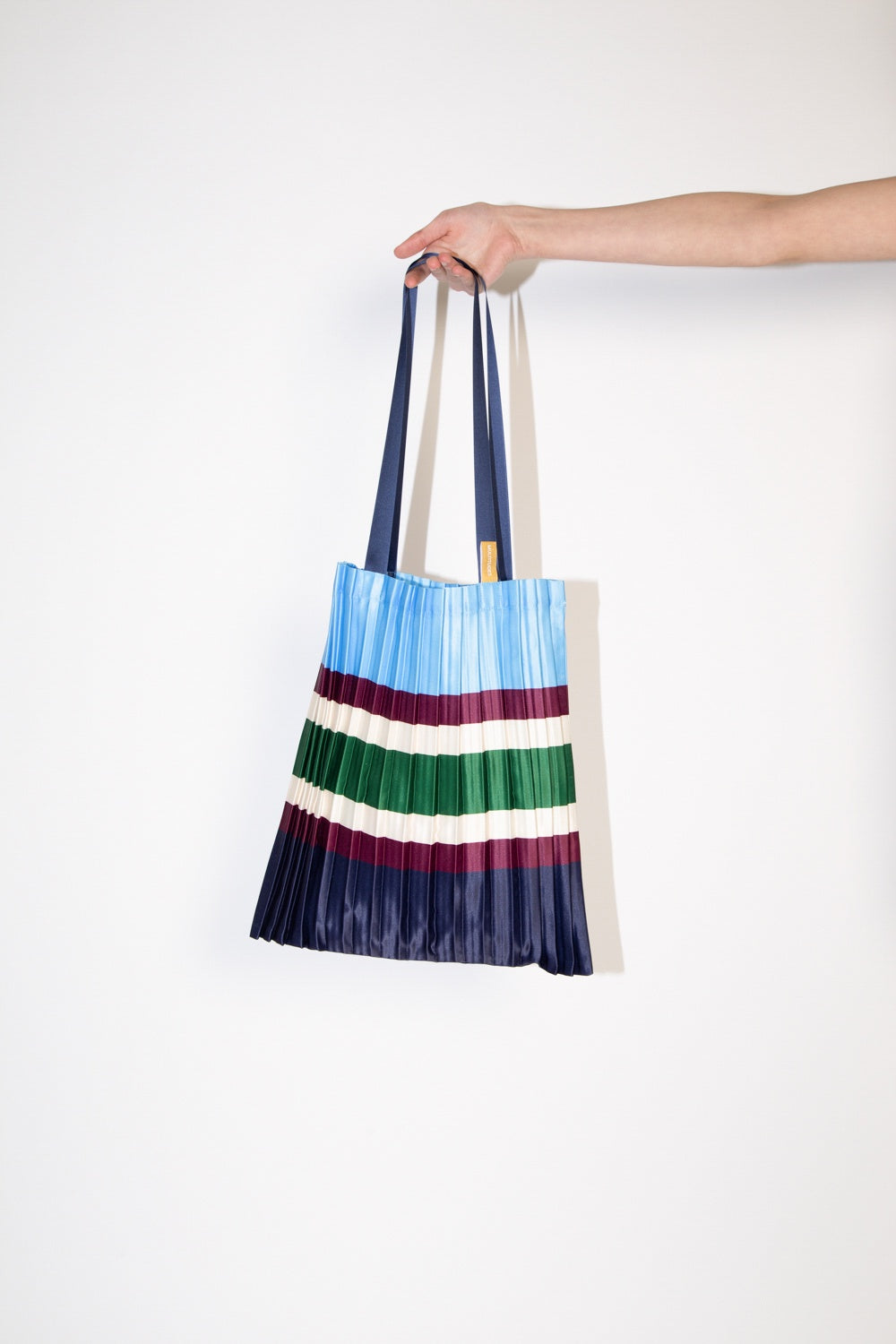 Sorrento Blue Satin pleated bag