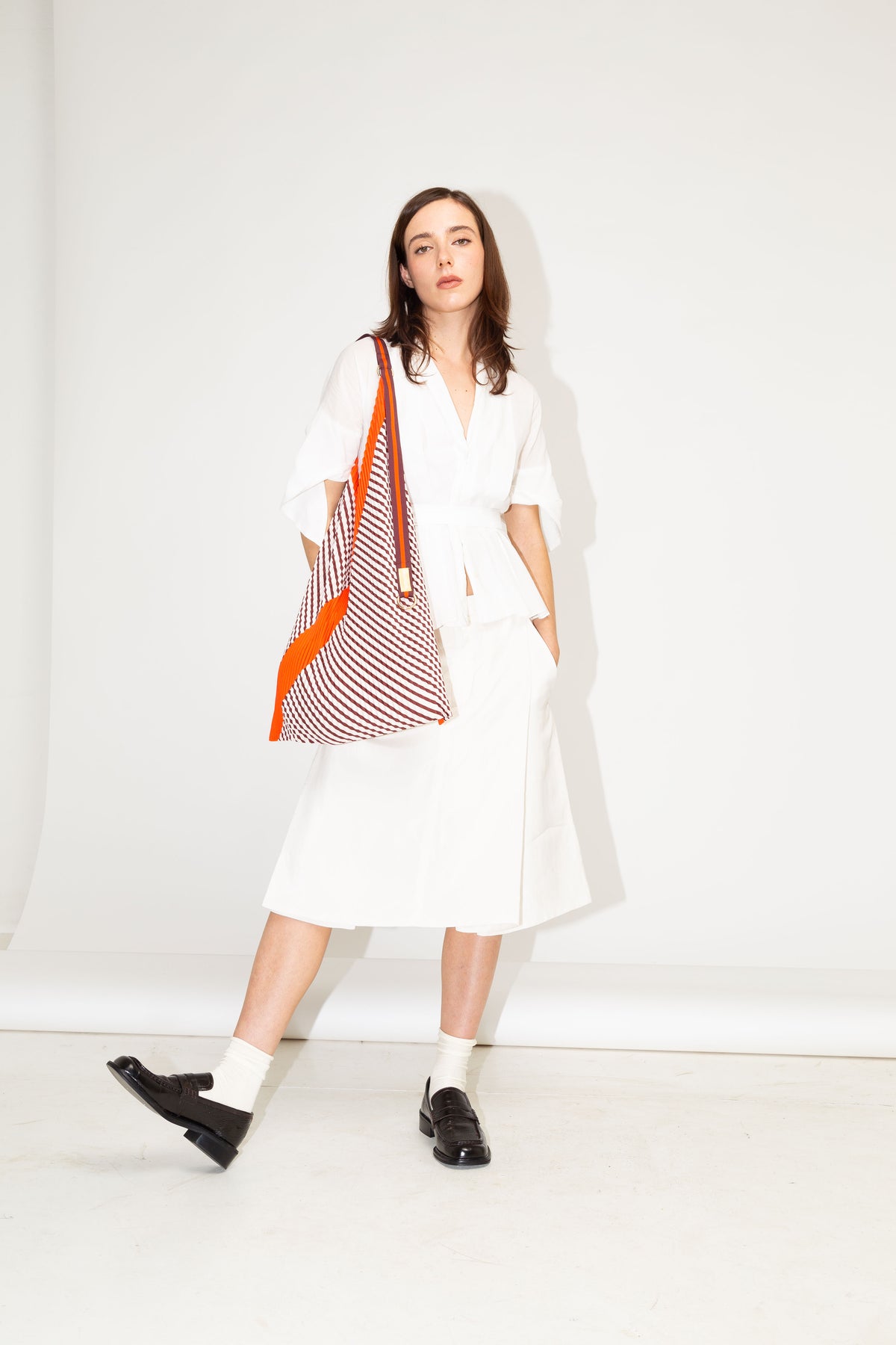 Multitudes Francesca Red Pleated Y Bag