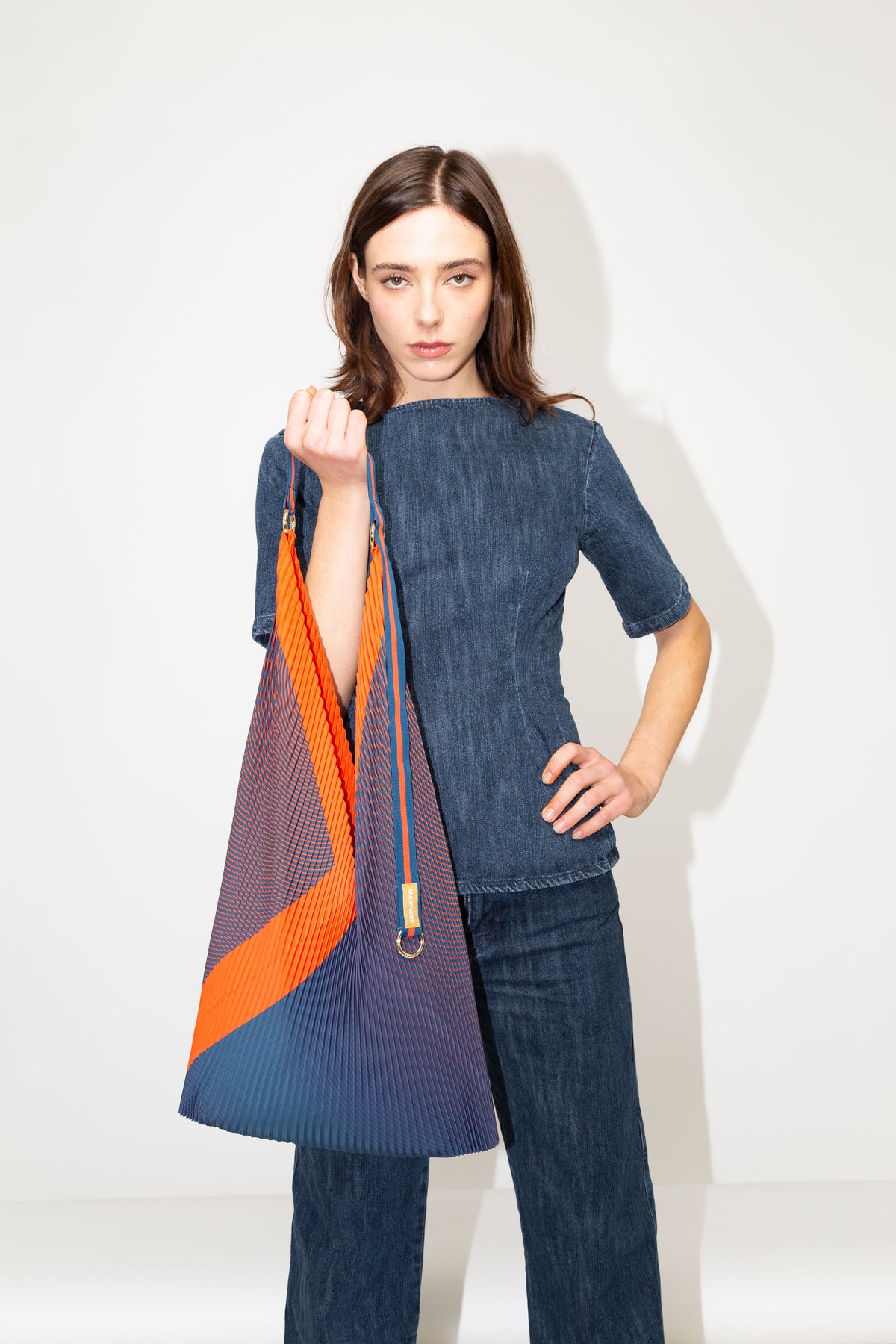 Multitudes Isabella Blue Pleated Y Bag