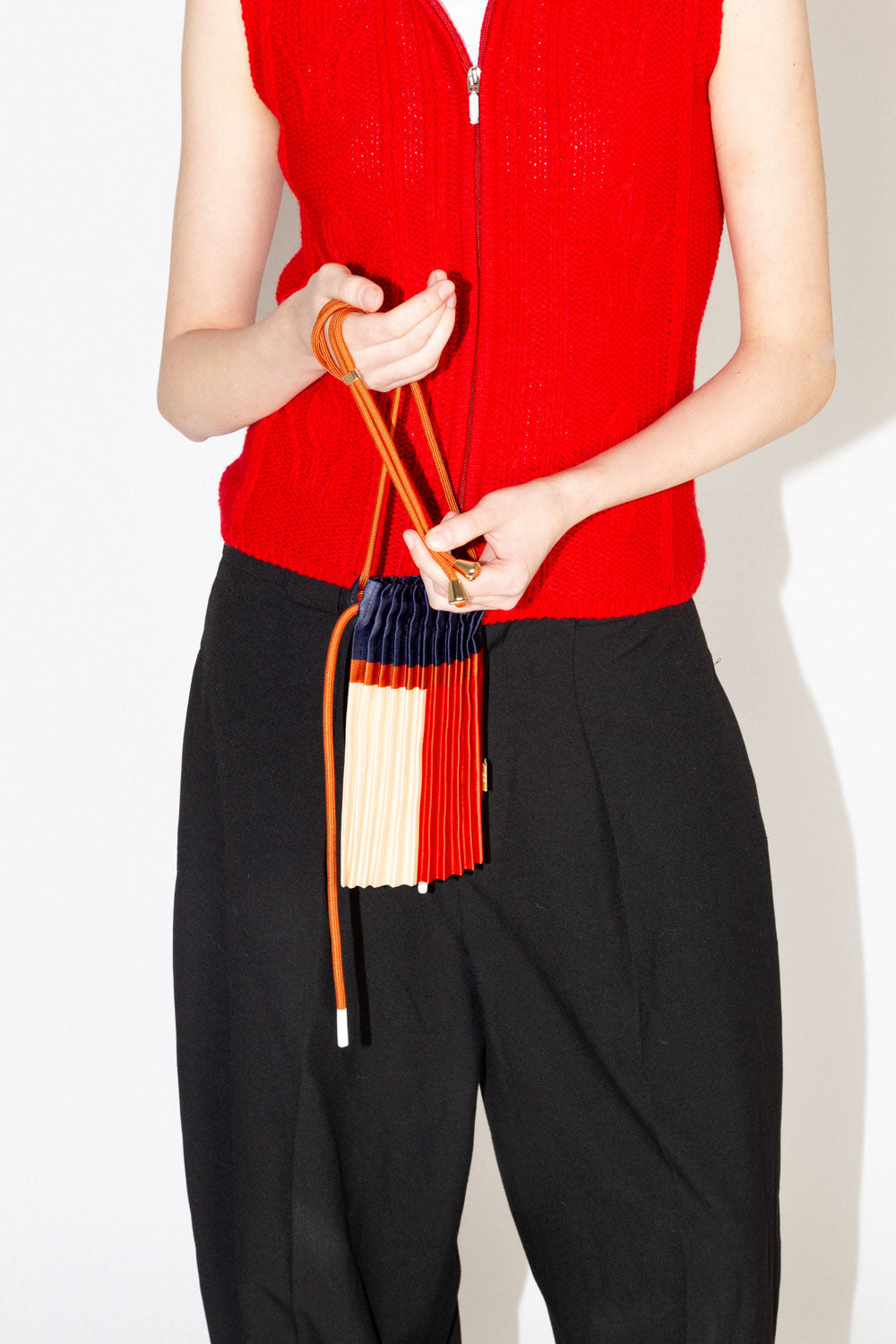 Jasper Satin Pleated Mini Shoulder Bag