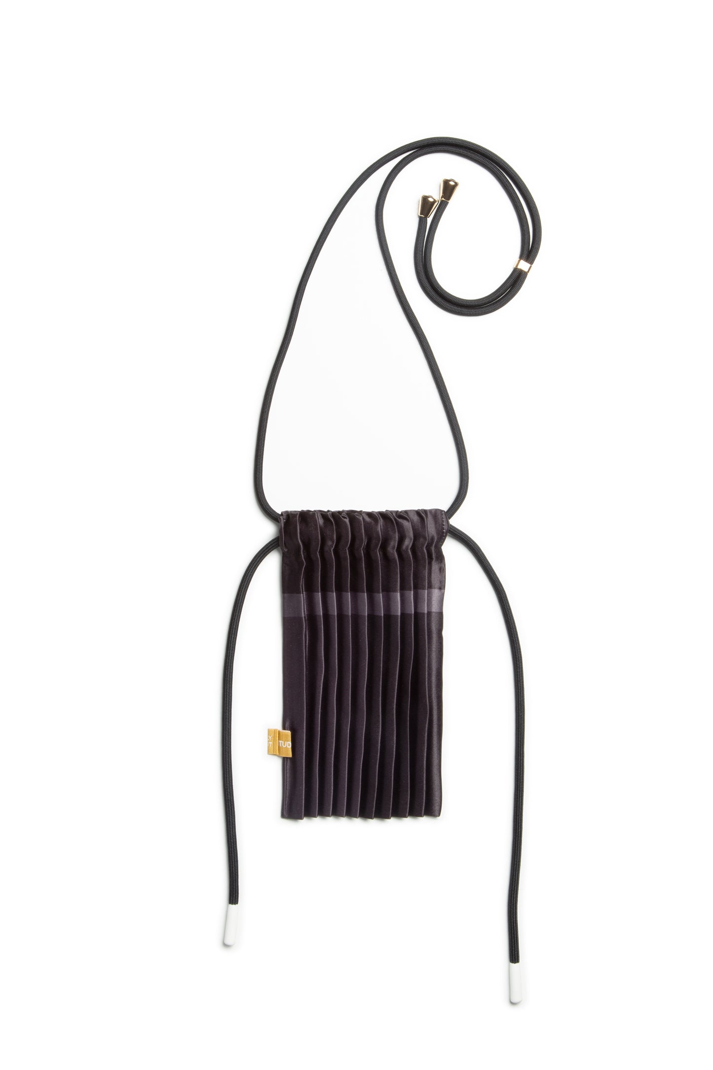 Multitudes Black Satin Pleated Mini Bag
