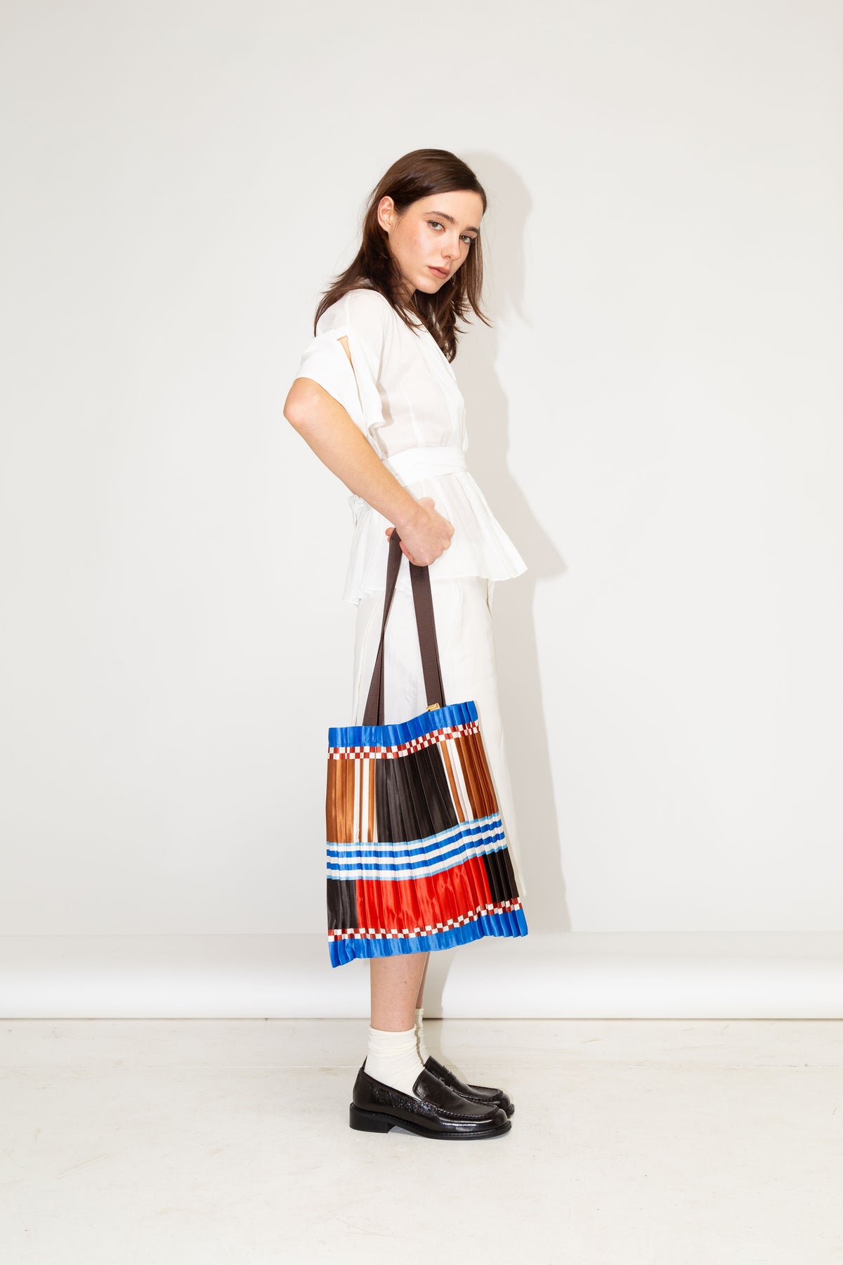 Multitudes Satin Pleated Maddalena Tote Bag