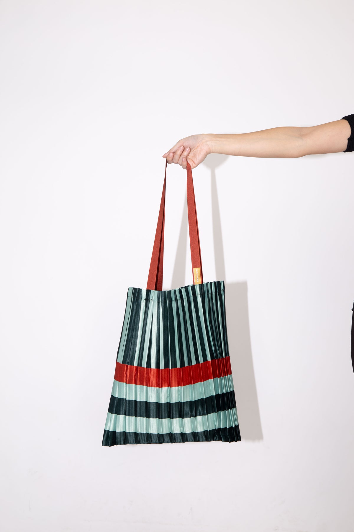 Multitudes Satin Pleated Smeralda Tote Bag
