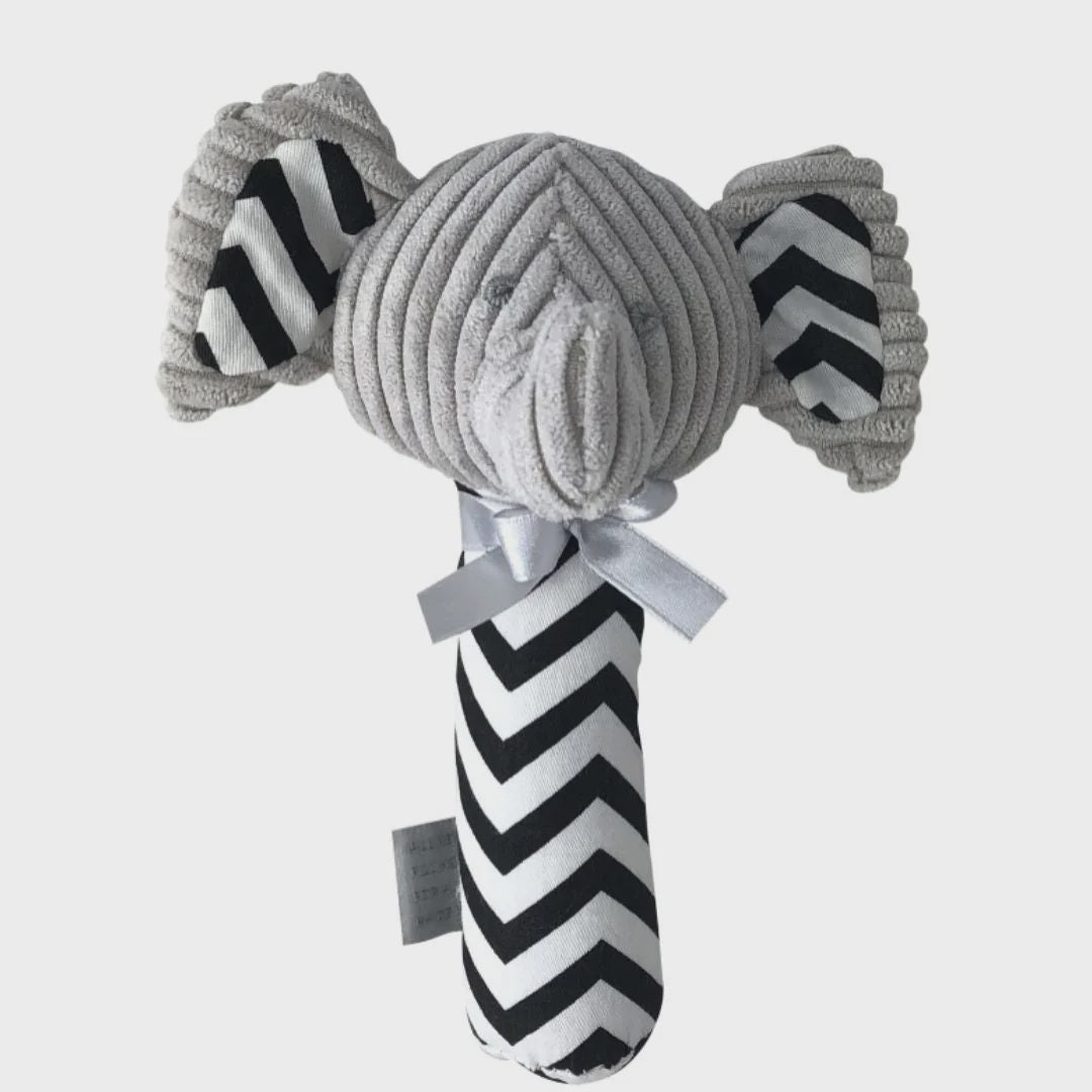 Elephant Stick Rattle - Grey - 16cm