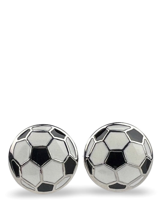 Soccer Ball Cufflink – Silver