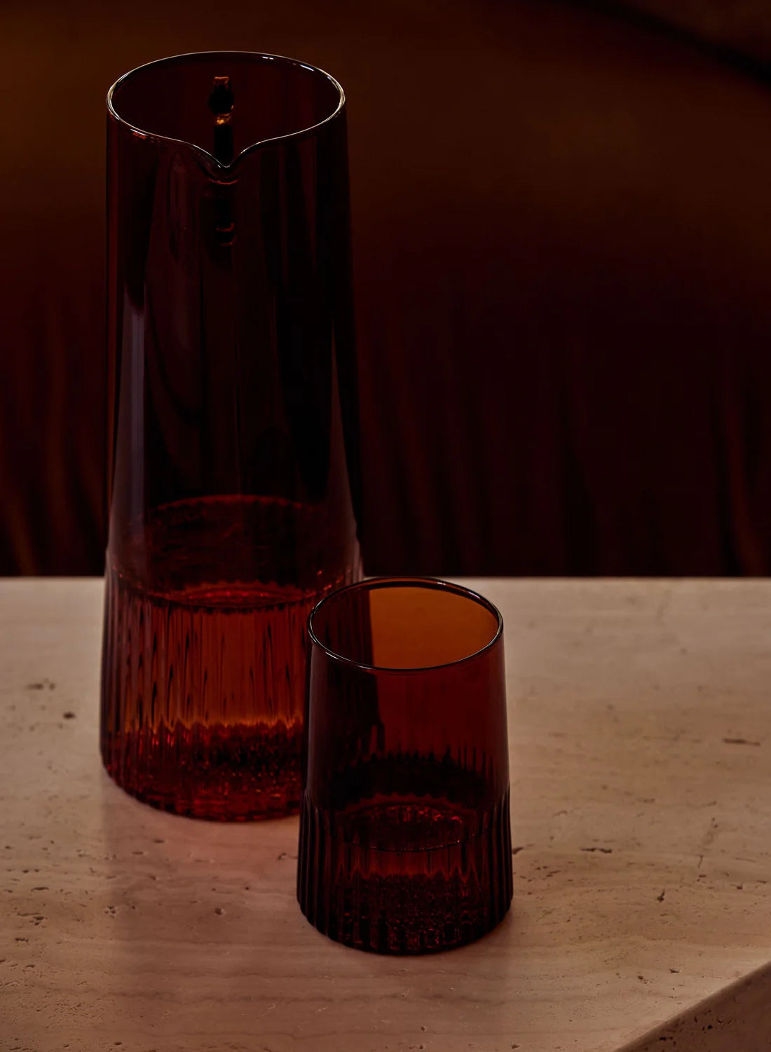 Kairos Water Glass | Dark Amber | Set Of 2