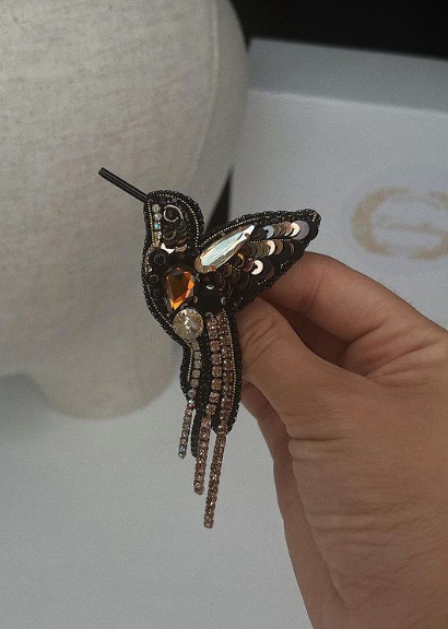 Handmade Humming Bird Brooch