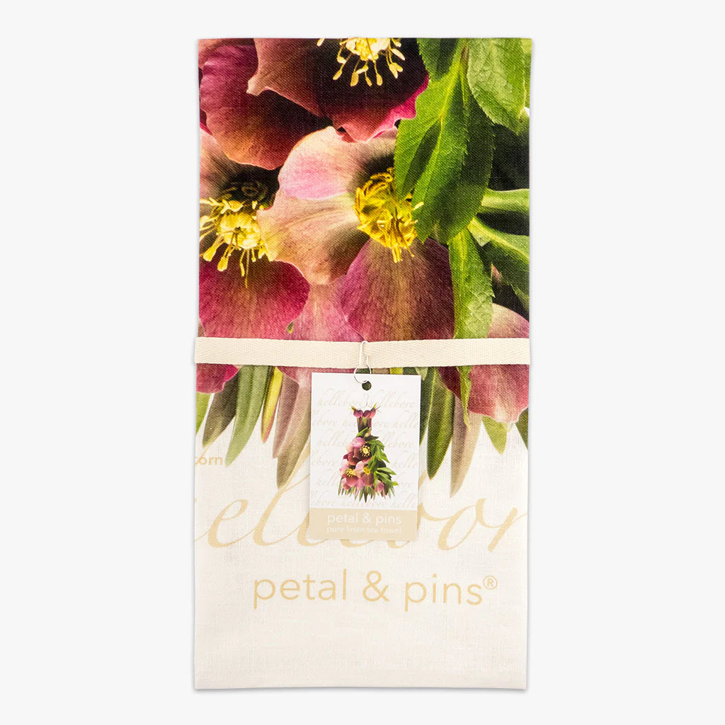 Crimson Hellebore Dress Tea Towel