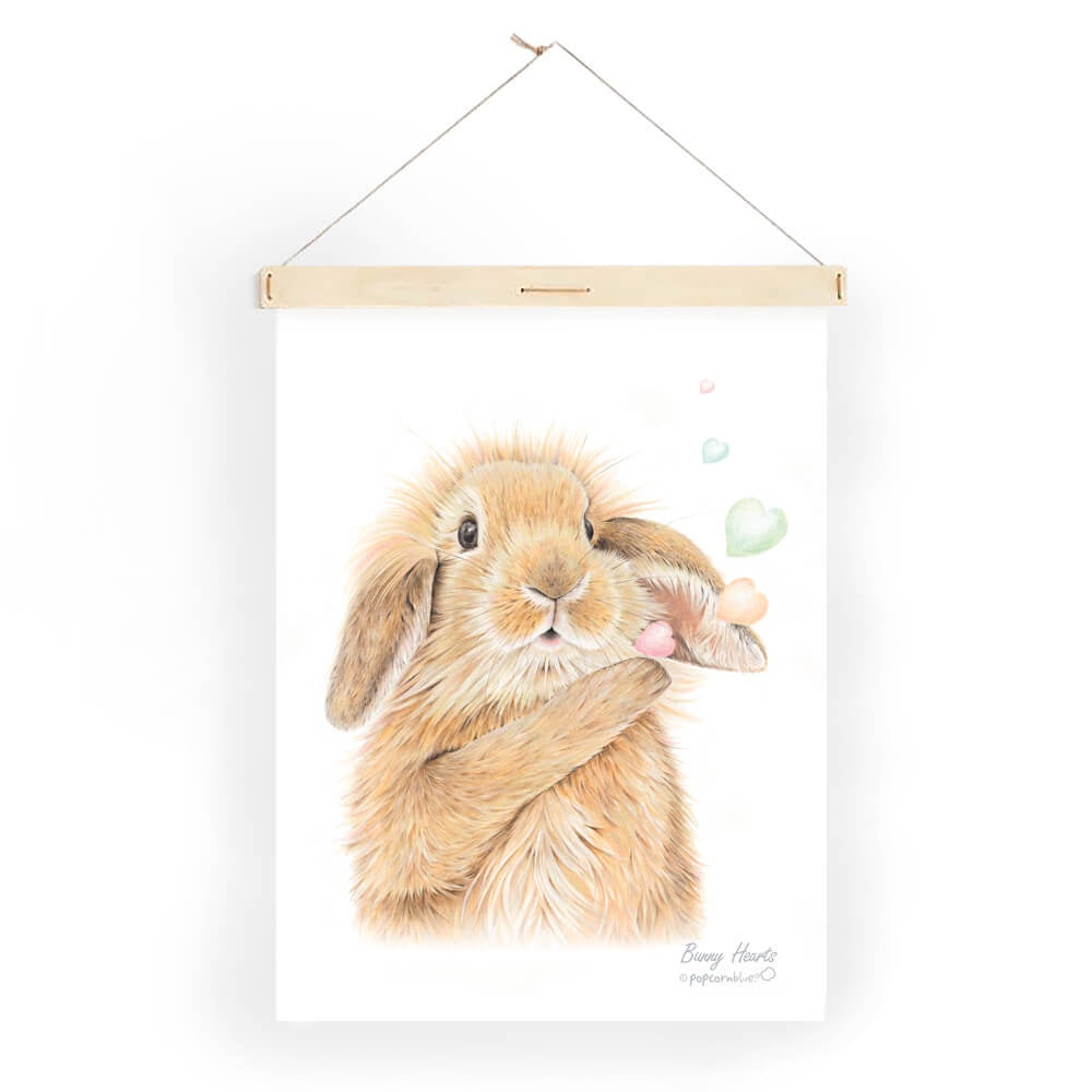 Bunny Hearts Tea Towel