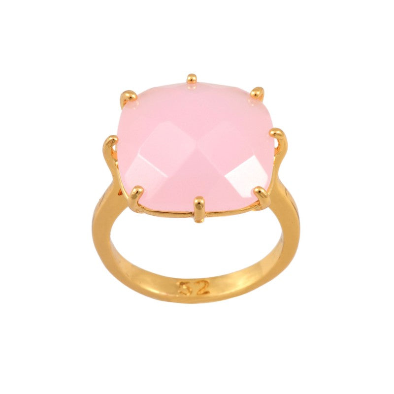 Pink Square Stone La Diamantine Solitaire Rings | ULD602/21
