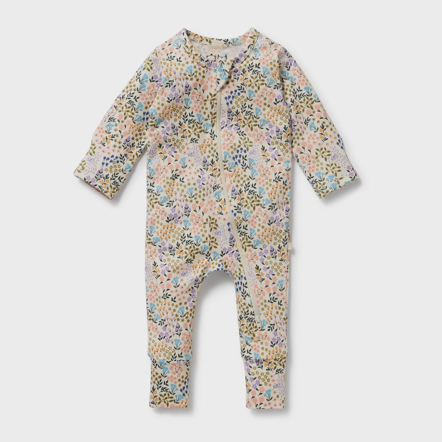 Tiny Bloom Organic Zipsuit with Feet