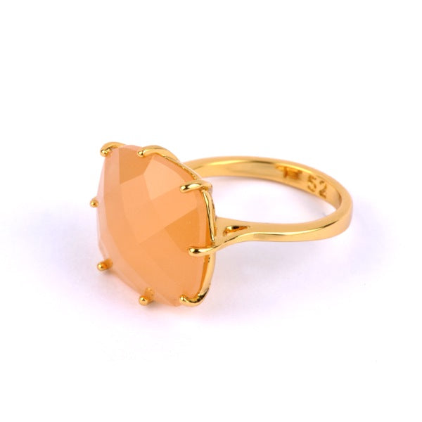 La Diamantine Square Stone Light Honey Rings | ZLD602/21