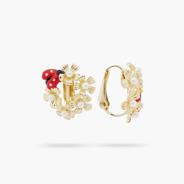 Anemone Halo And Ladybird Asymmetrical Earrings | ARLP1021