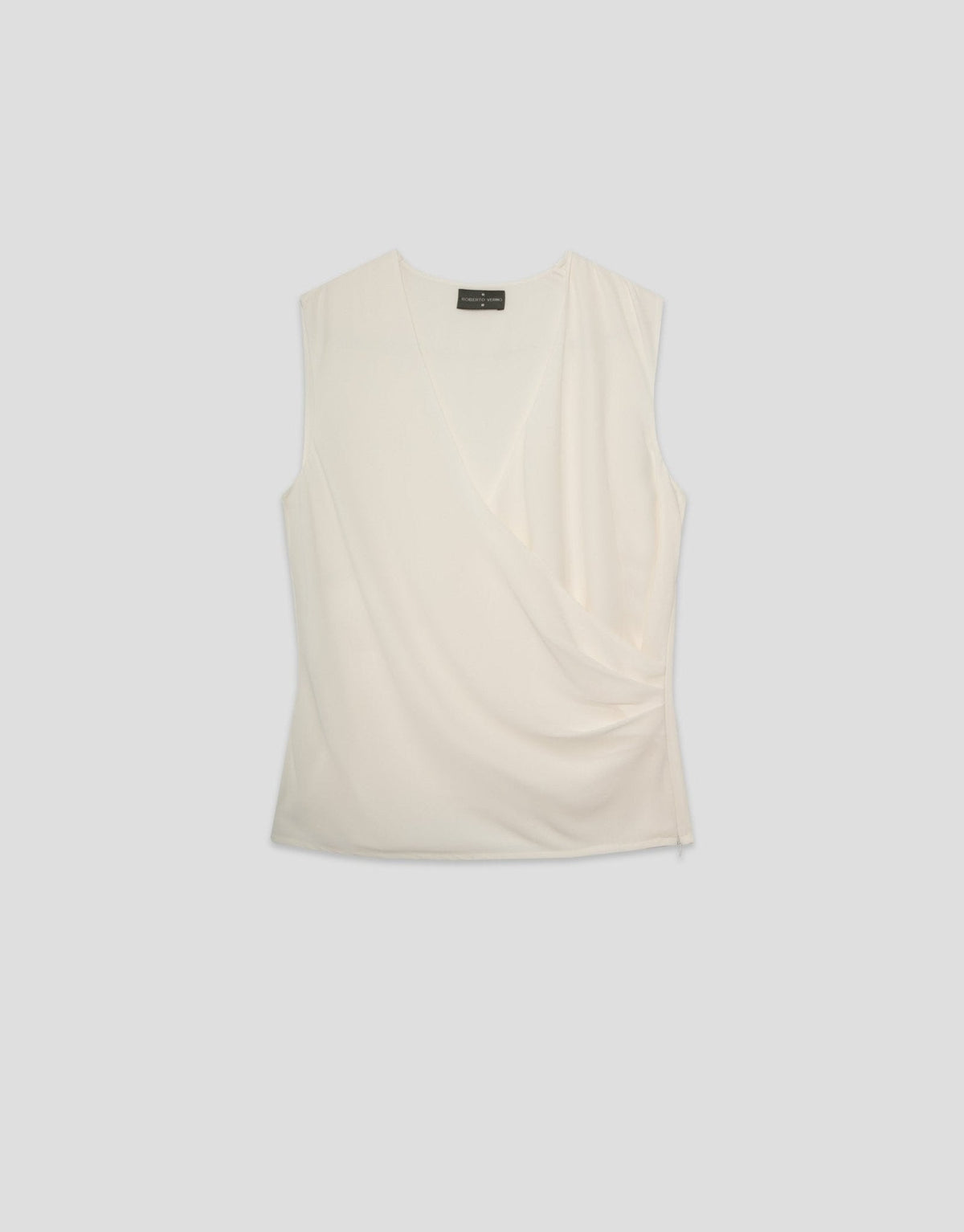 Shirts & Blouses | Beige fluid knit wrap top by Spanish designer Roberto Verino
