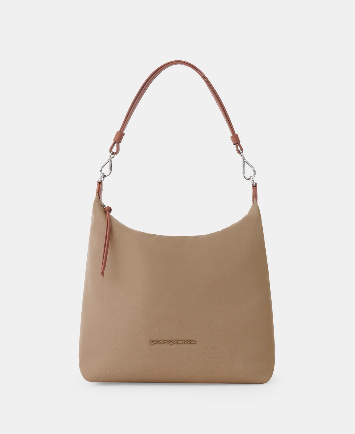 Women Bags | Beige Nylon Hobo by Spanish designer Adolfo Dominguez