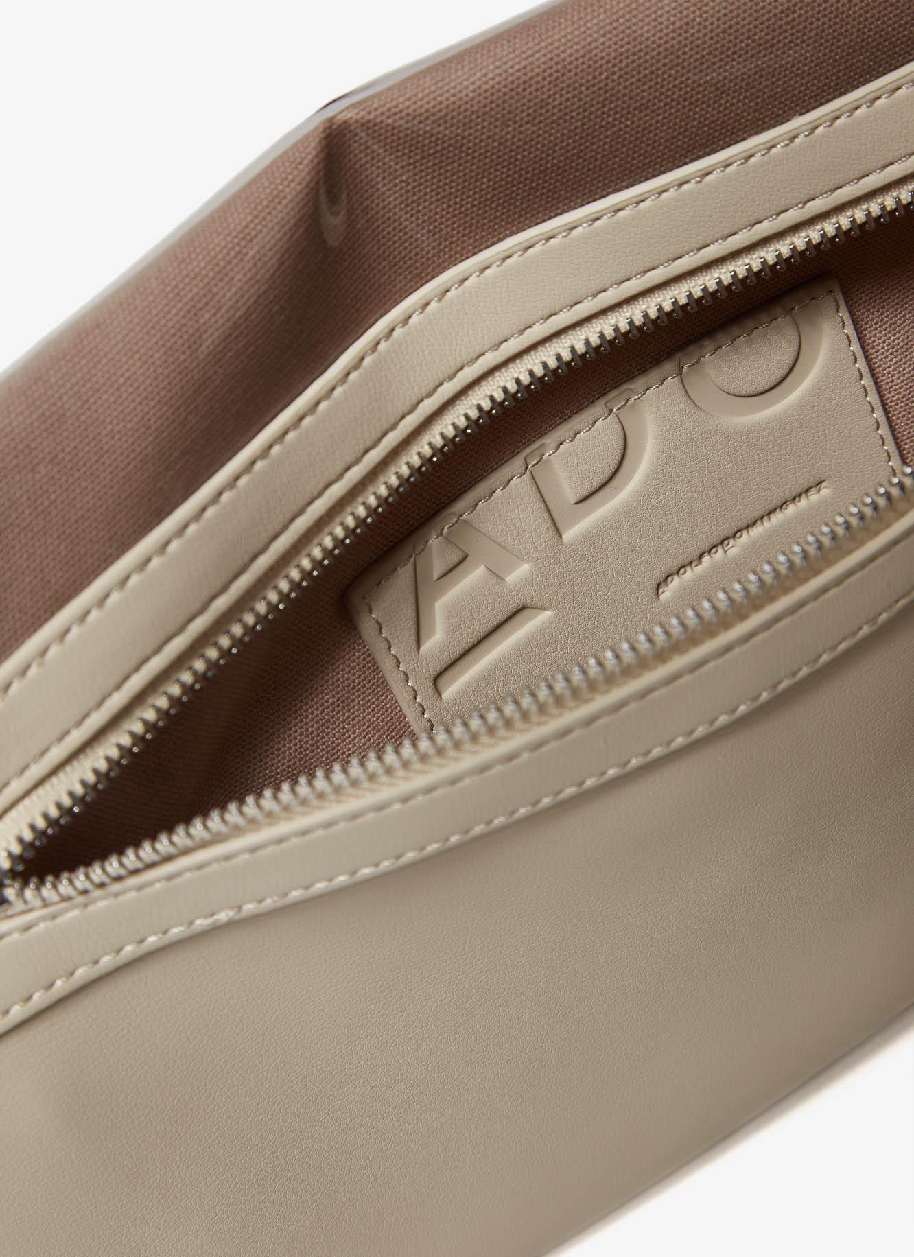 Women Bags | Beige Transparent Clutch Bag With Cotton Pouch by Spanish designer Adolfo Dominguez