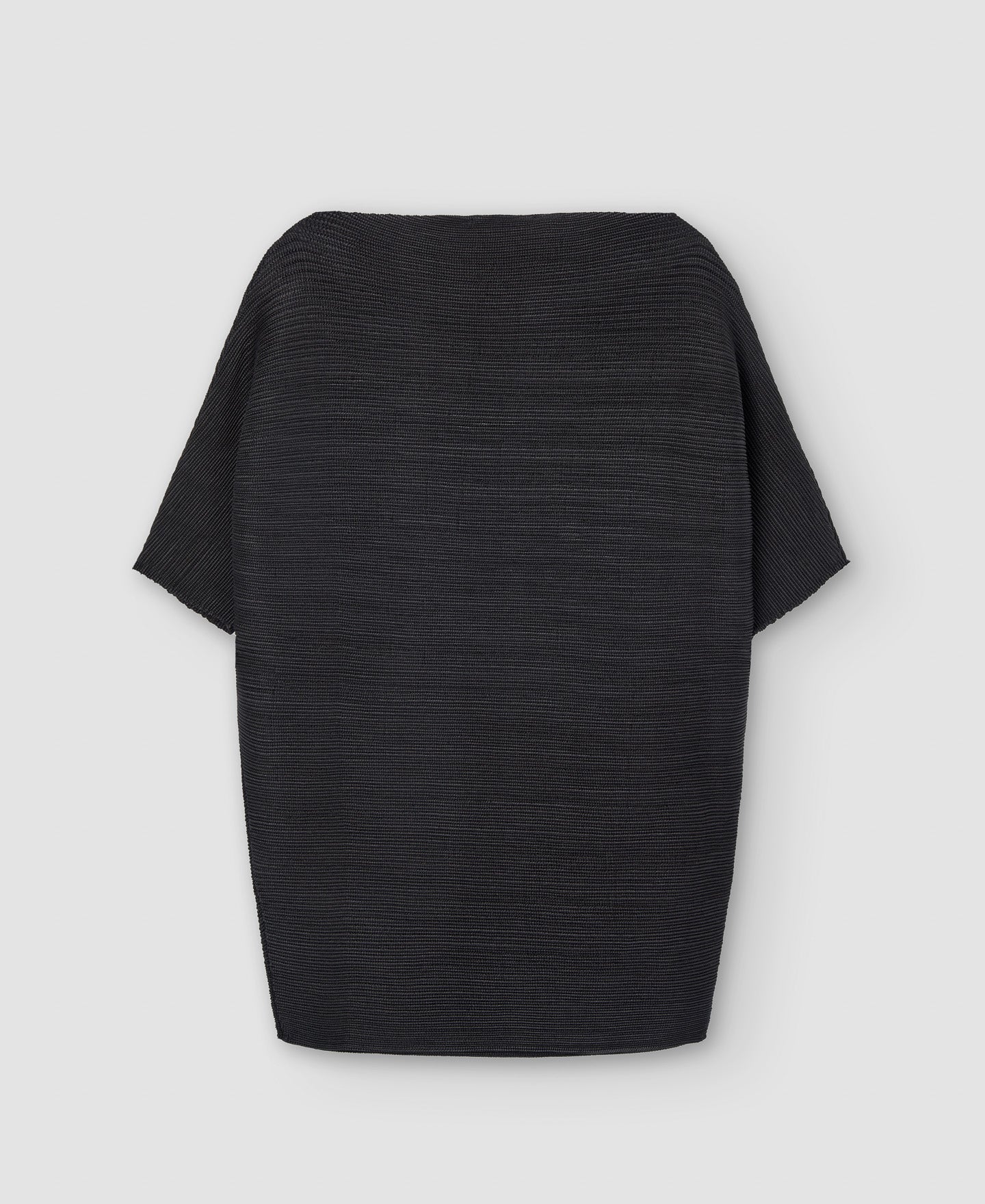 Women Shirt | Black Crinkle Bat Sleeve Sweater by Spanish designer Adolfo Dominguez