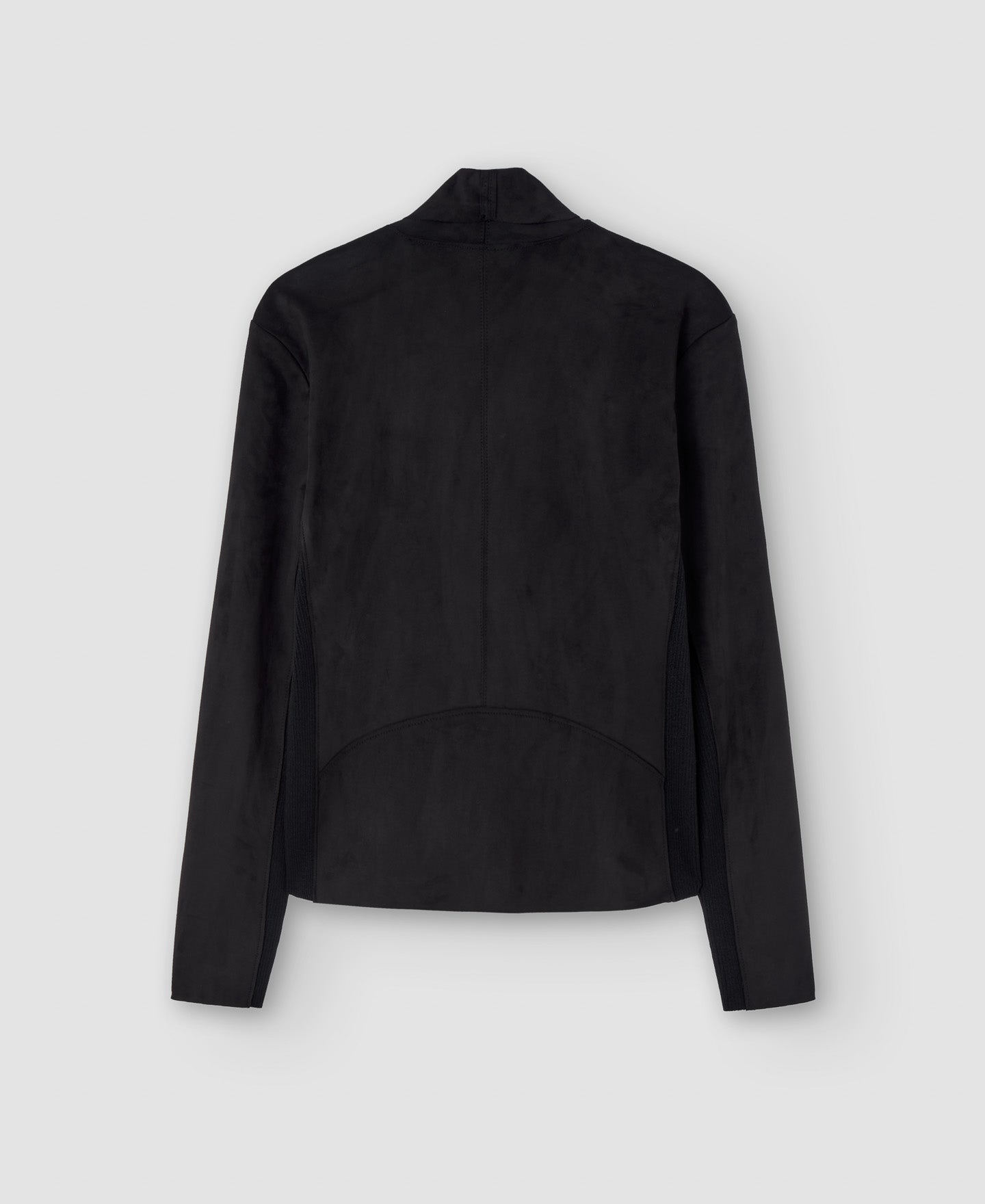 Women Ecoleather | Black Draped Collar Biker Jacket by Spanish designer Adolfo Dominguez