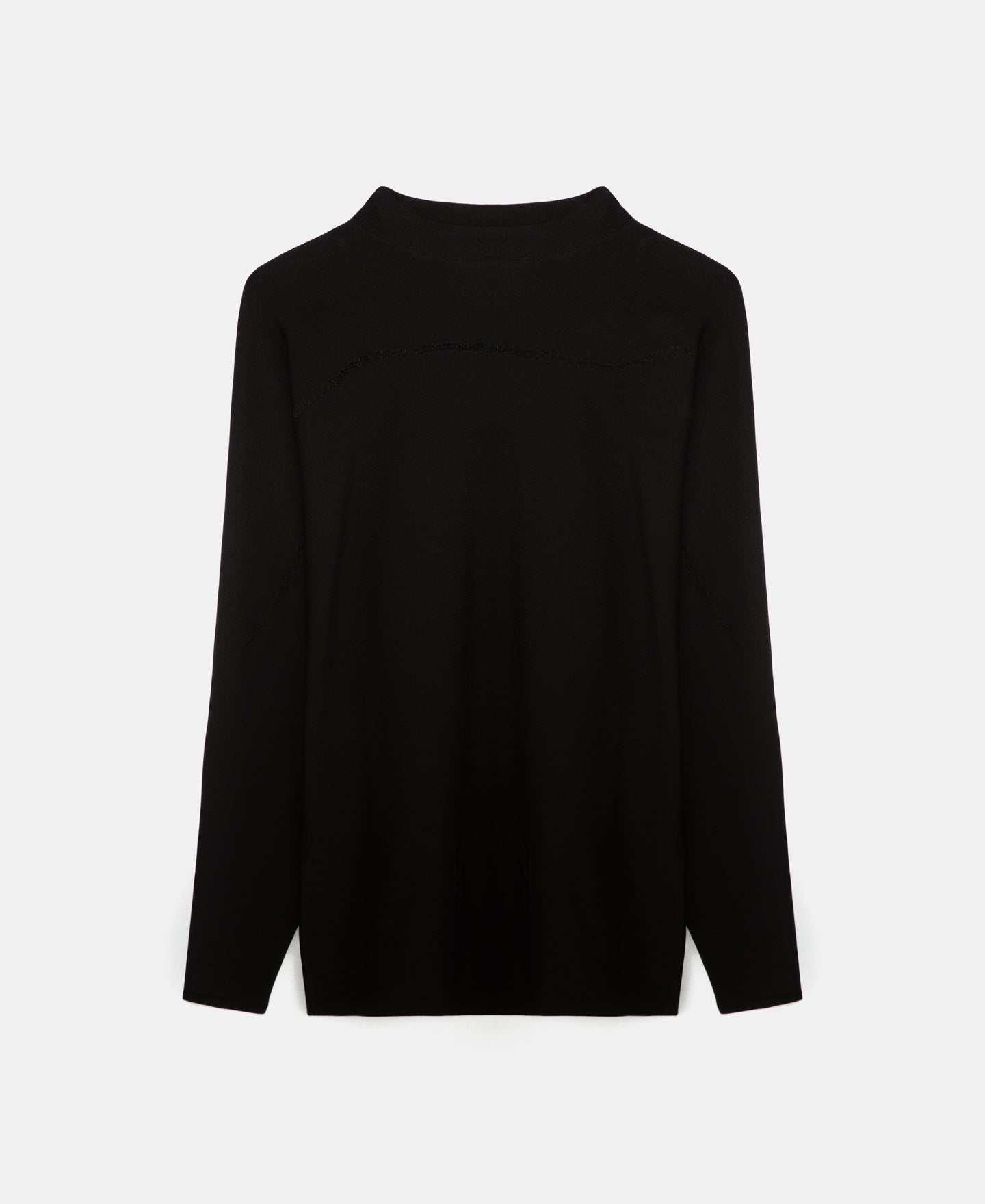 Women Jersey | Black Japanese Sleeve Crack Sweater by Spanish designer Adolfo Dominguez