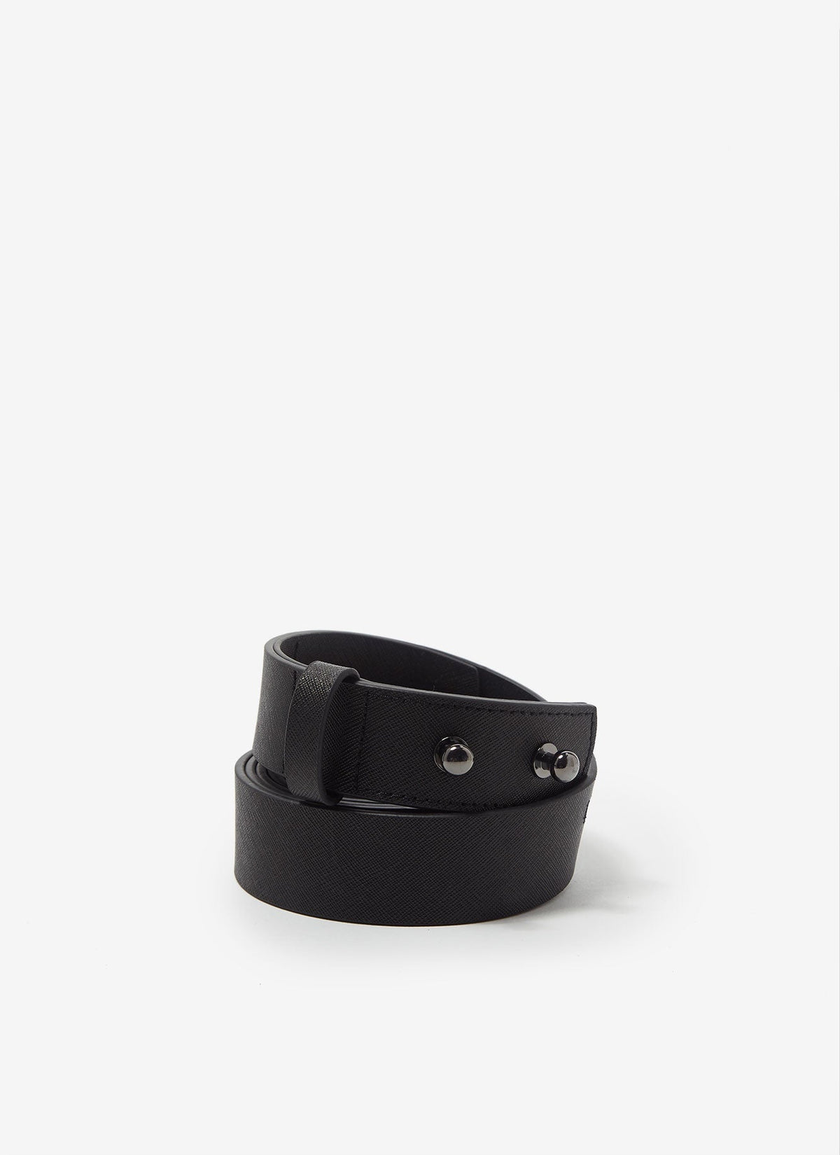 Men Belt | Black Leather Belt With No Buckle by Spanish designer Adolfo Dominguez