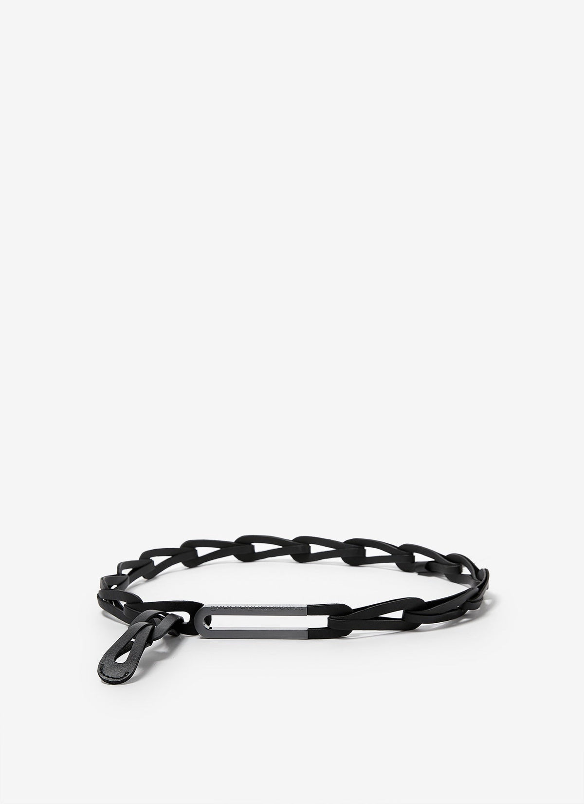 Women Belt | Black Leather Links Belt Wit Stopper by Spanish designer Adolfo Dominguez