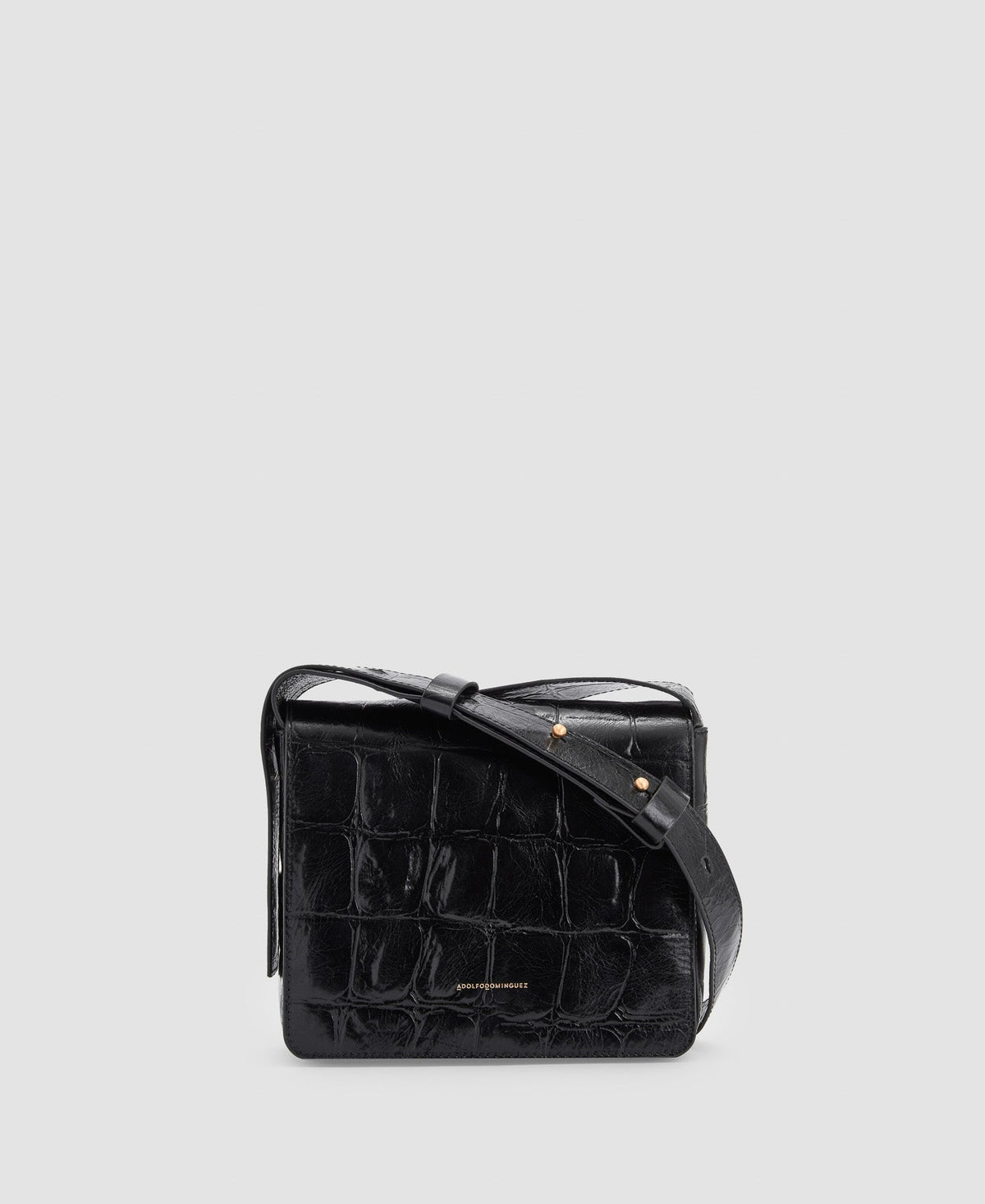 Women Leather Bag | Black Leather Shoulder Bag by Spanish designer Adolfo Dominguez