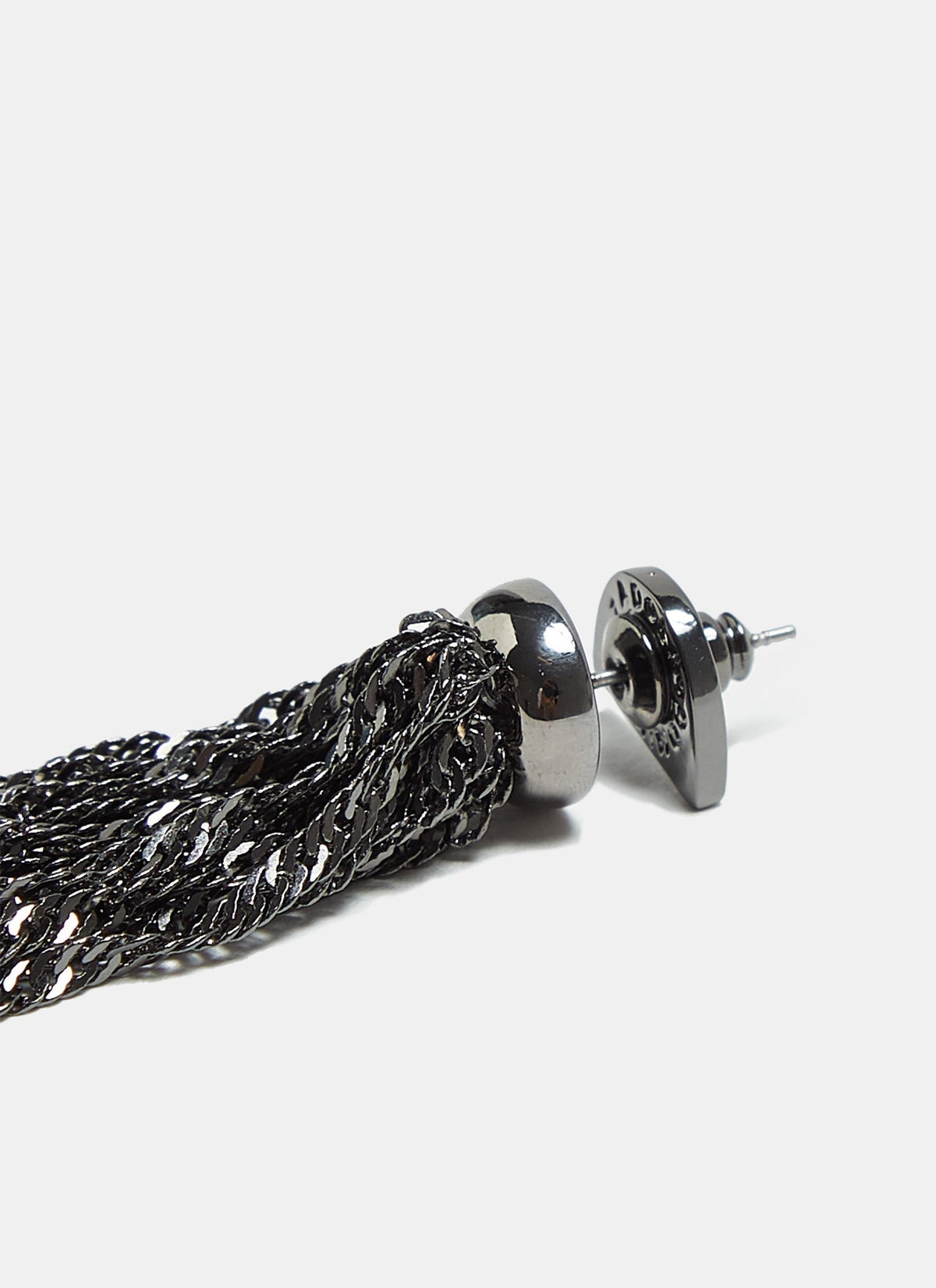 Women Earrings | Black Long Earrings With Metal Cascade by Spanish designer Adolfo Dominguez
