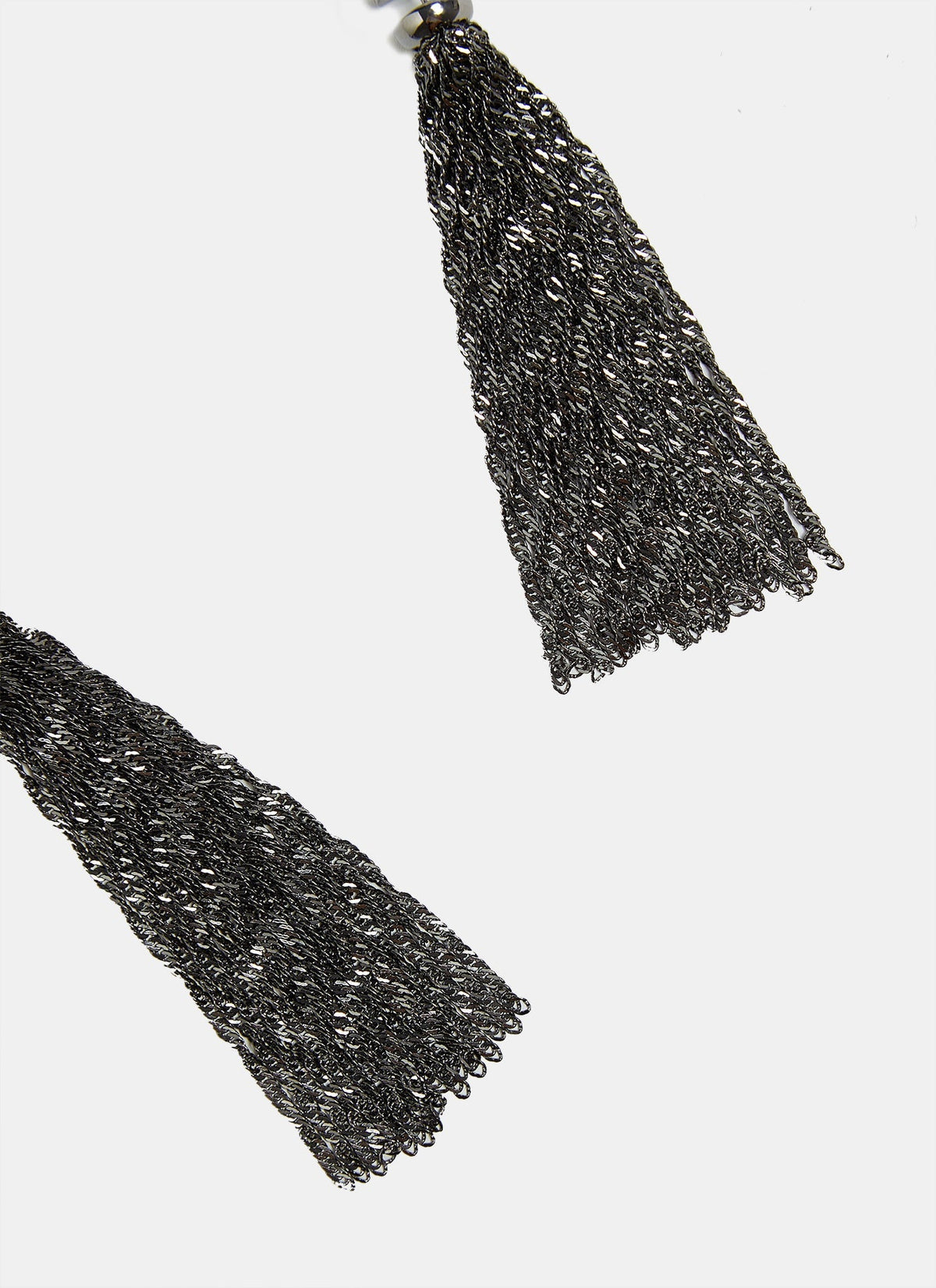 Women Earrings | Black Long Earrings With Metal Cascade by Spanish designer Adolfo Dominguez
