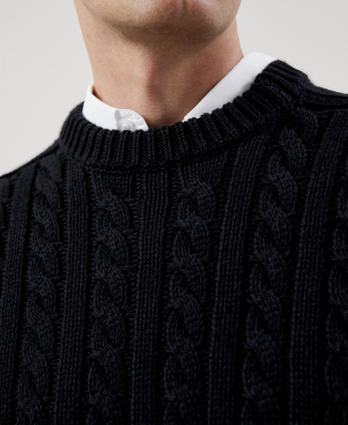 Men Jersey | Black Men Jersey Sweater by Spanish designer Adolfo Dominguez