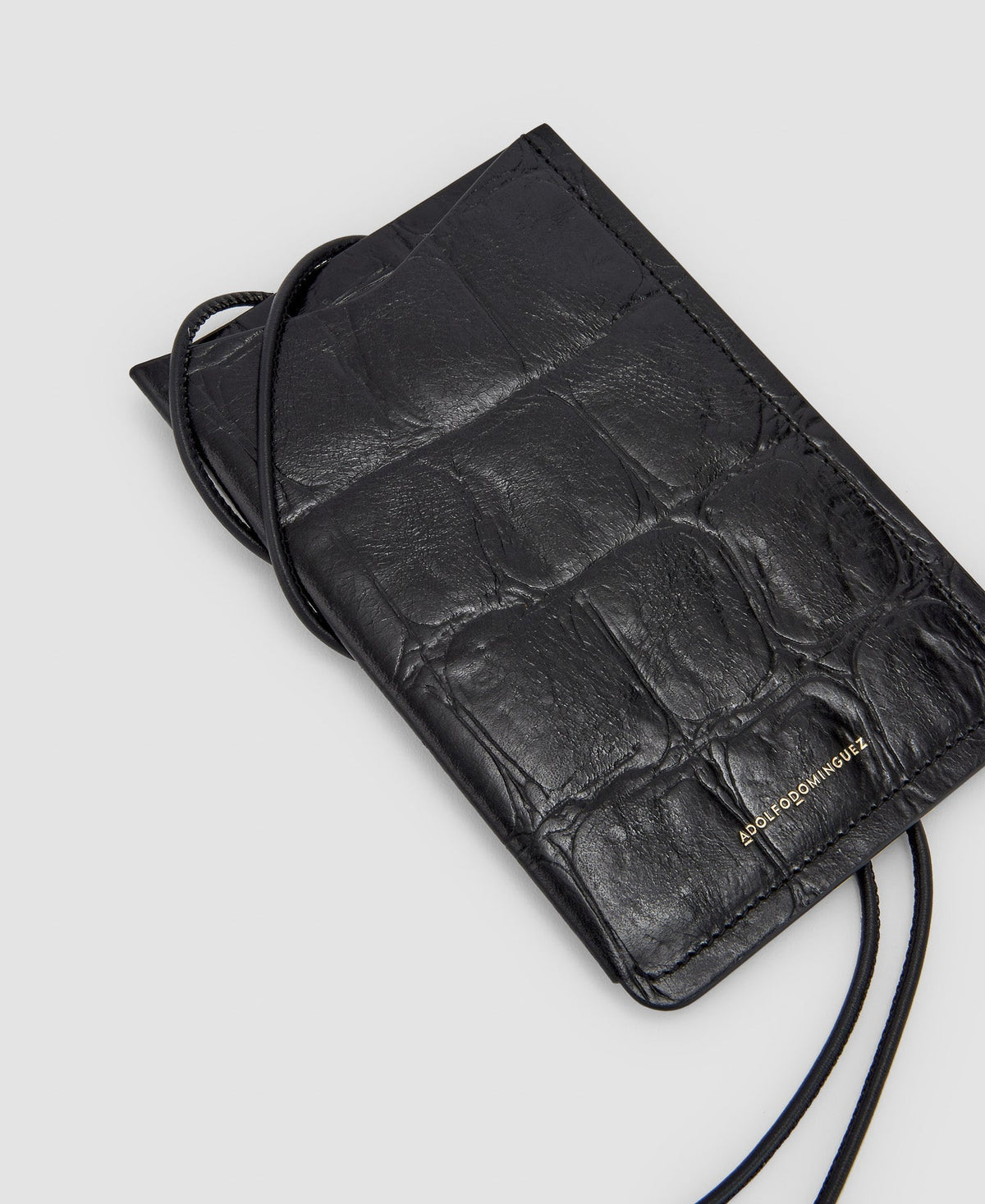 Women Wallet | Black Mobile Phone Holder In Coco Leather by Spanish designer Adolfo Dominguez