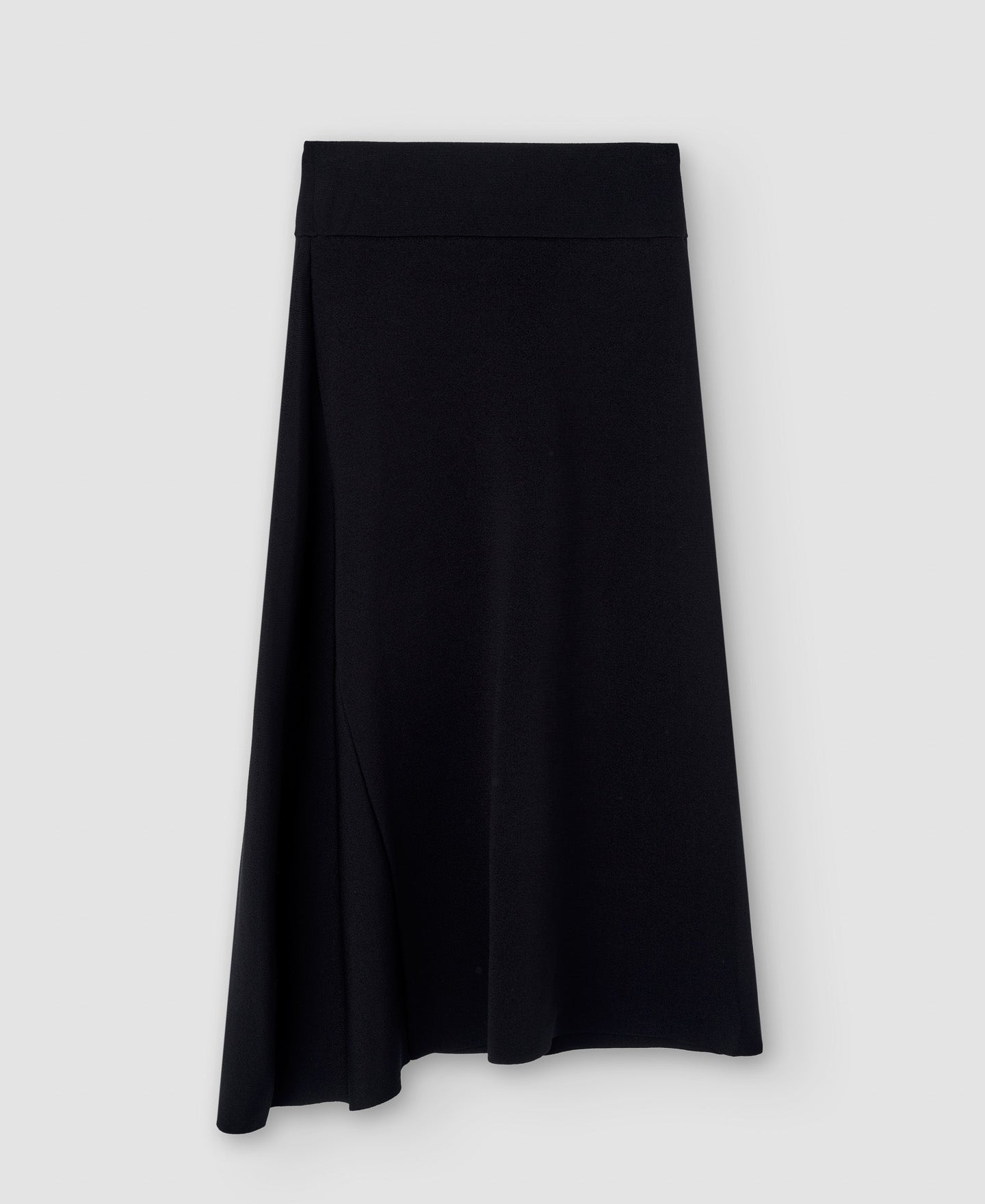 Women Skirt | Black Side Godet Knit Skirt by Spanish designer Adolfo Dominguez