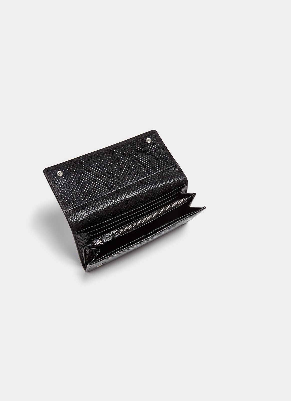 Women Wallet | Black Snake Embossed Leather Wallet by Spanish designer Adolfo Dominguez