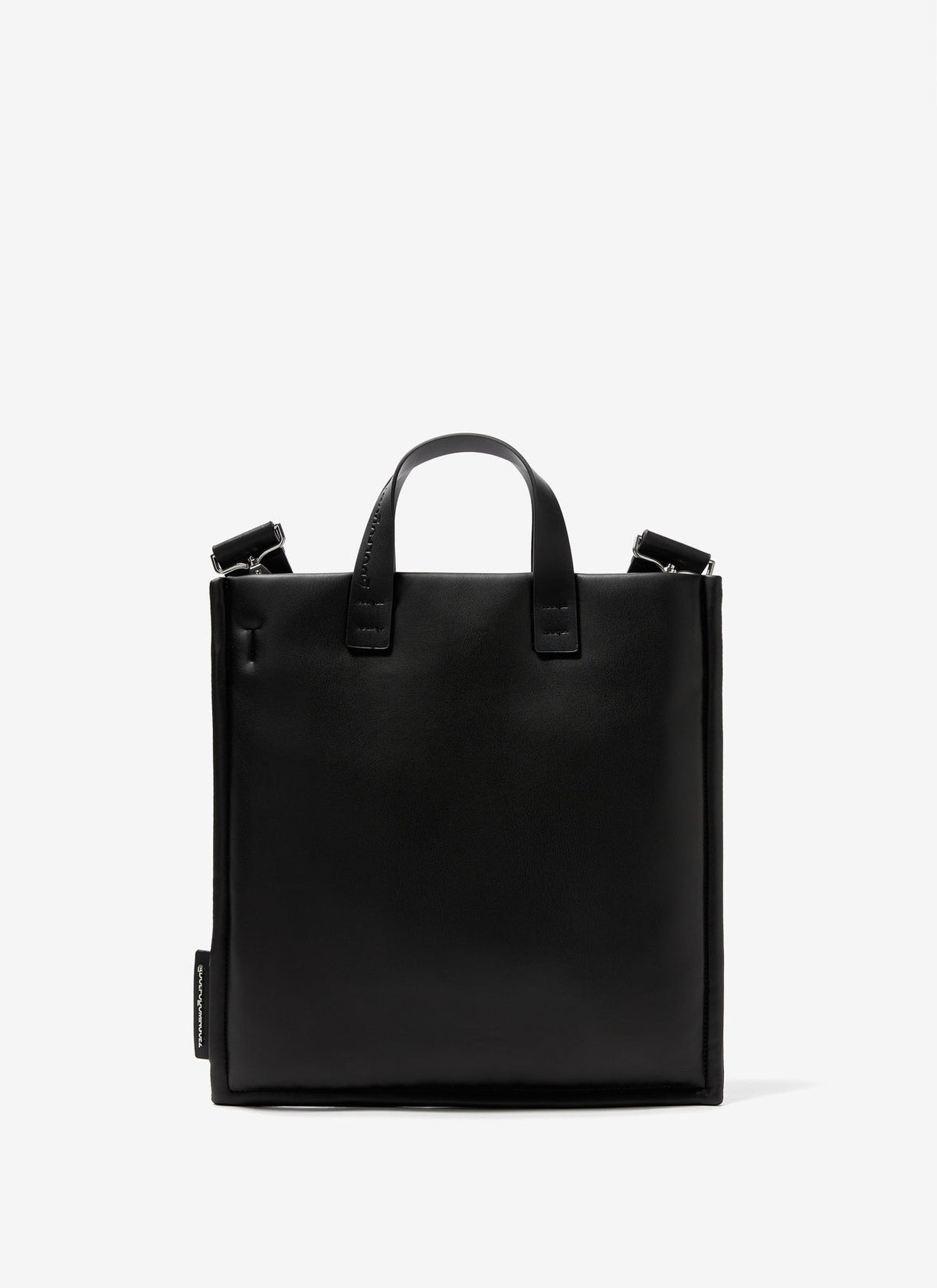 Women Bags | Black Vegan Leather Padded Shopper Bag by Spanish designer Adolfo Dominguez
