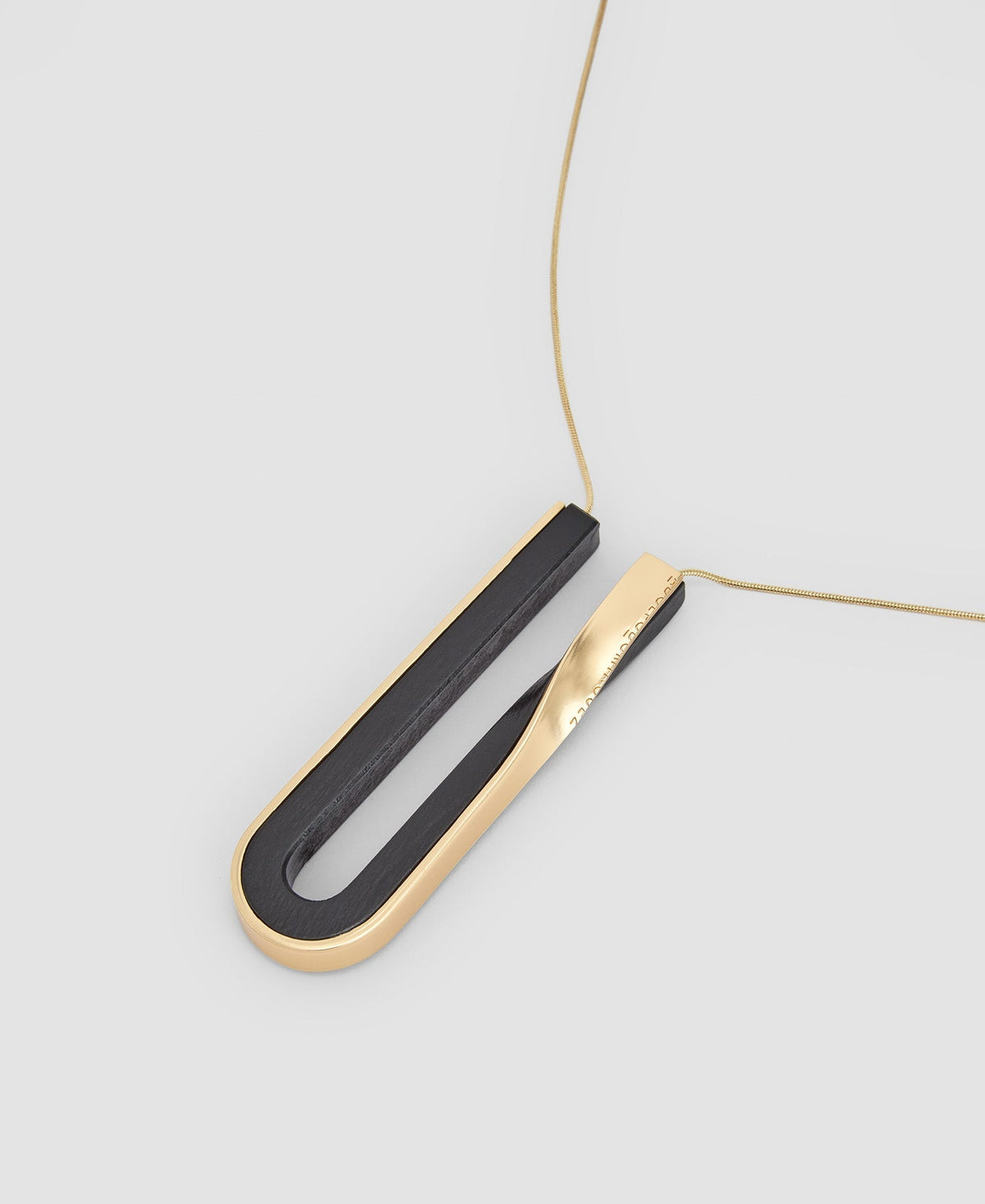 Women Necklace | Black Zinc And Responsible Wood Necklace by Spanish designer Adolfo Dominguez