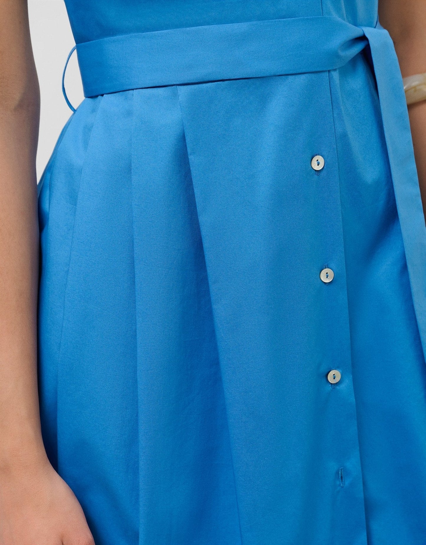 Dresses | Blue cotton shirtwaist dress with short sleeves by Spanish designer Roberto Verino