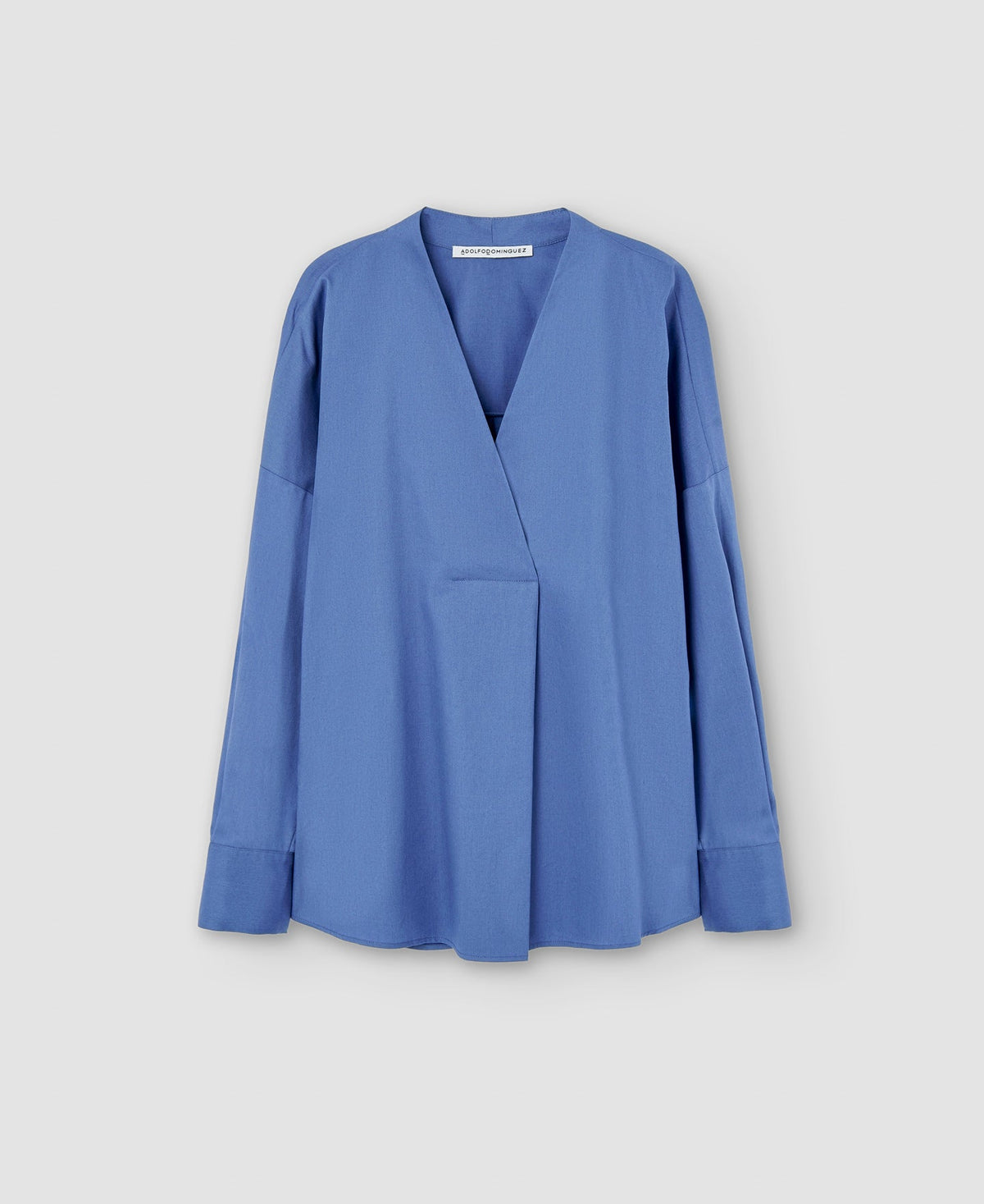 Women Shirt | Blue/Grey Organic Cotton Shirt by Spanish designer Adolfo Dominguez