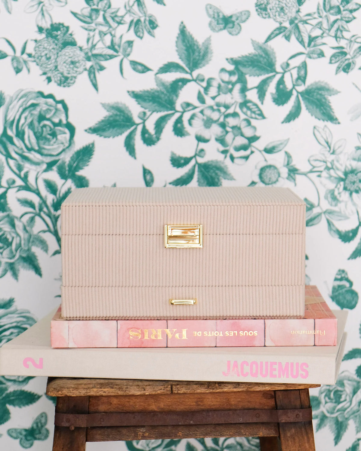 Denise Corduroy Jewelry Box Beige