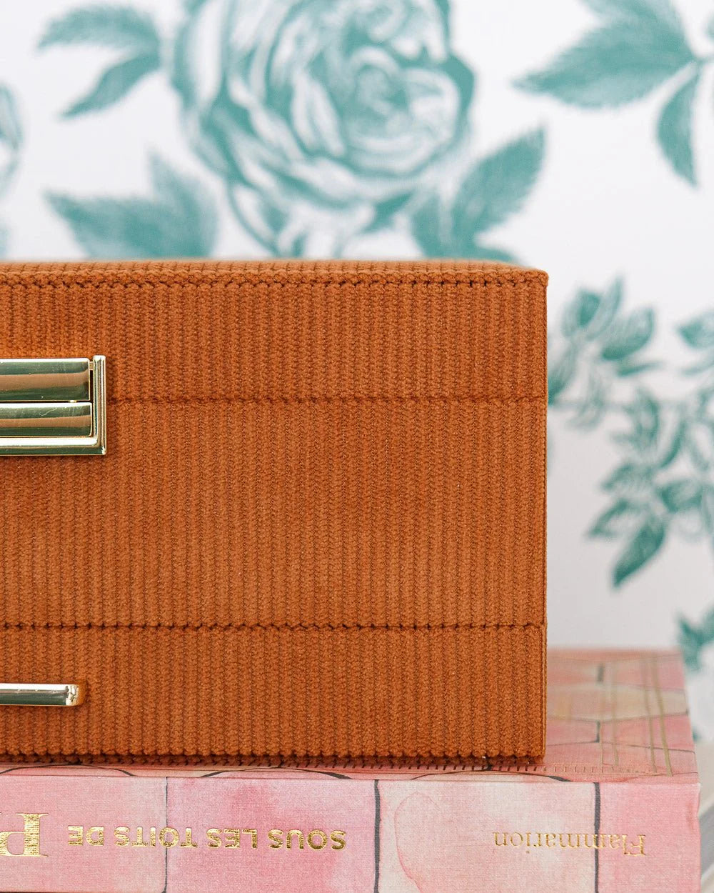 Denise Corduroy Jewelry Box Cognac
