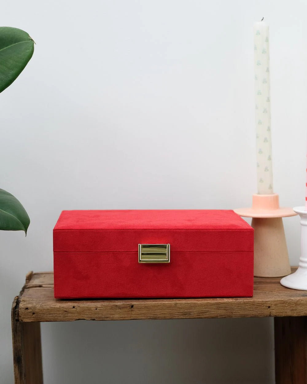 Louise Jewelry Box In Red Velvet