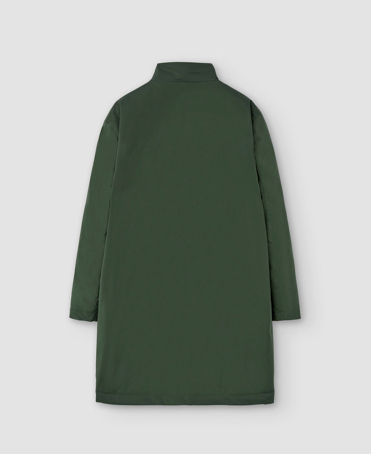 Men Long Jacket | Bottle Green Padded Nylon Coat by Spanish designer Adolfo Dominguez
