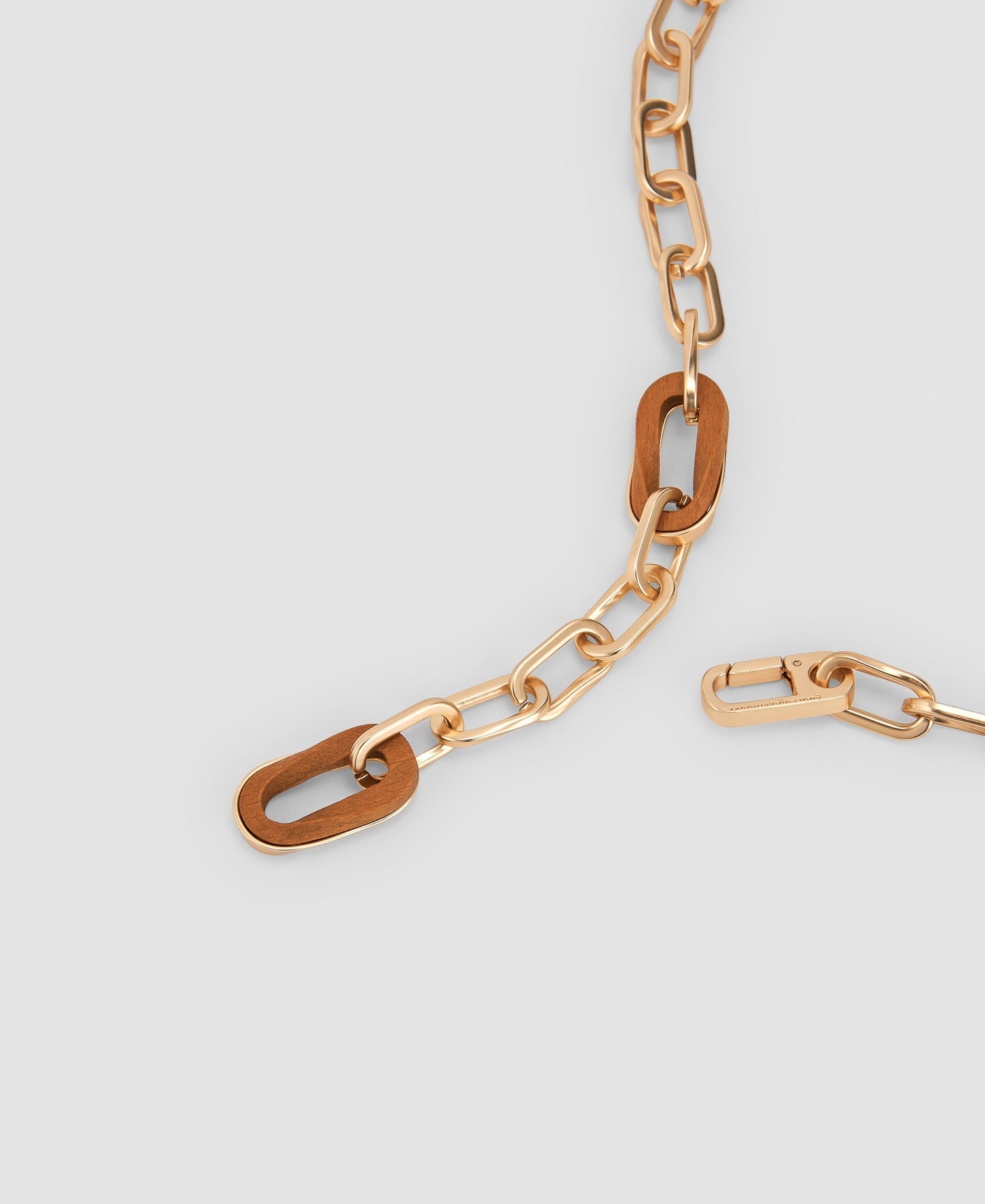 Women Necklace | Brown Responsible Wood Maxi Link Necklace by Spanish designer Adolfo Dominguez
