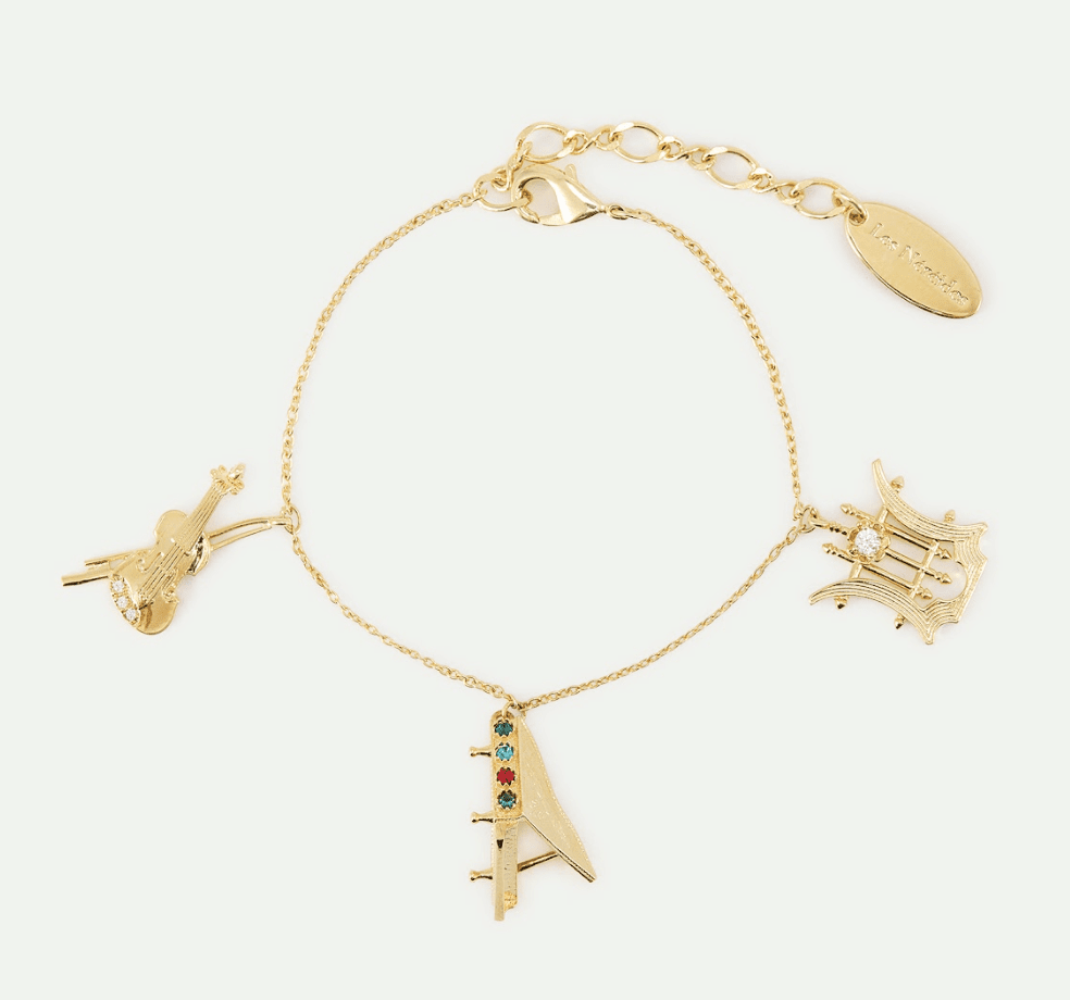 Gold Musical Instrument Charm Bracelet | AXOP2021