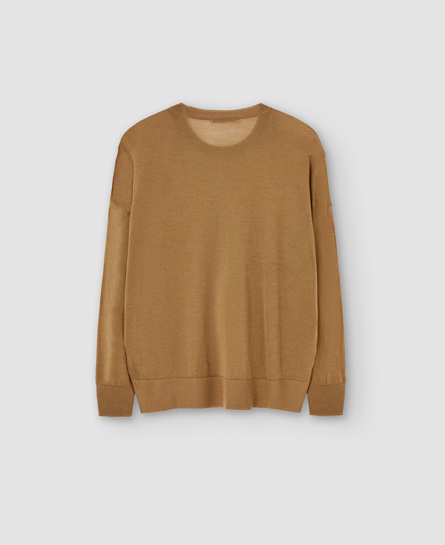 Women Jersey | Camel Merino Wool Sweater by Spanish designer Adolfo Dominguez