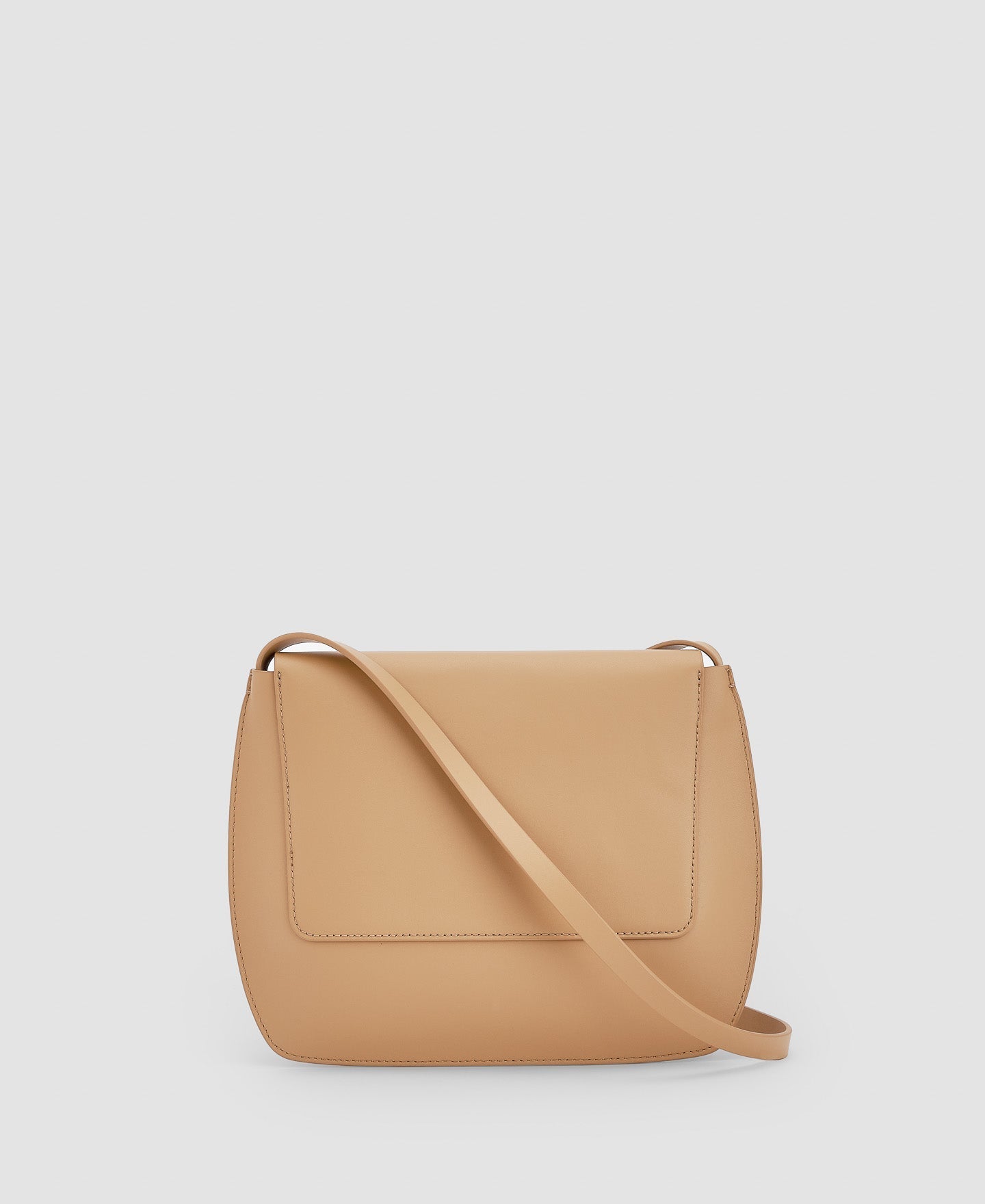 Women Leather Bag | Camel Vachetta Shoulder Bag by Spanish designer Adolfo Dominguez