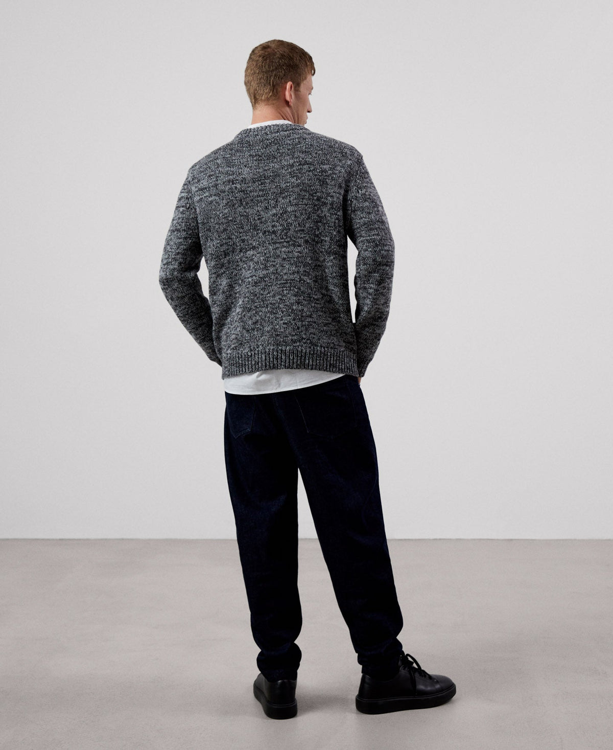 Men Jersey | Charcoal Grey/Ligh Sweater by Spanish designer Adolfo Dominguez