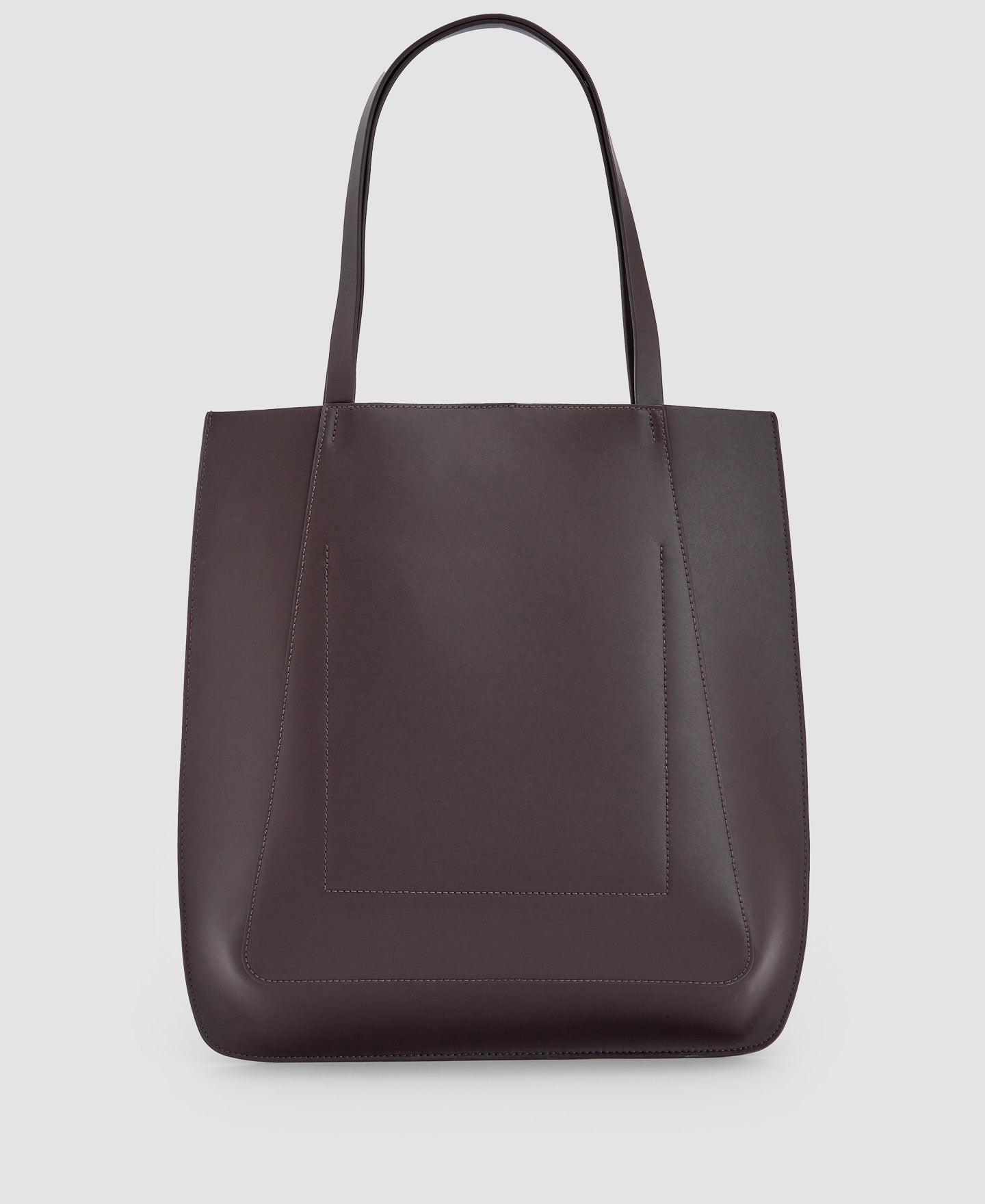 Women Leather Bag | Dark Brown Vachetta Shopper Bag by Spanish designer Adolfo Dominguez